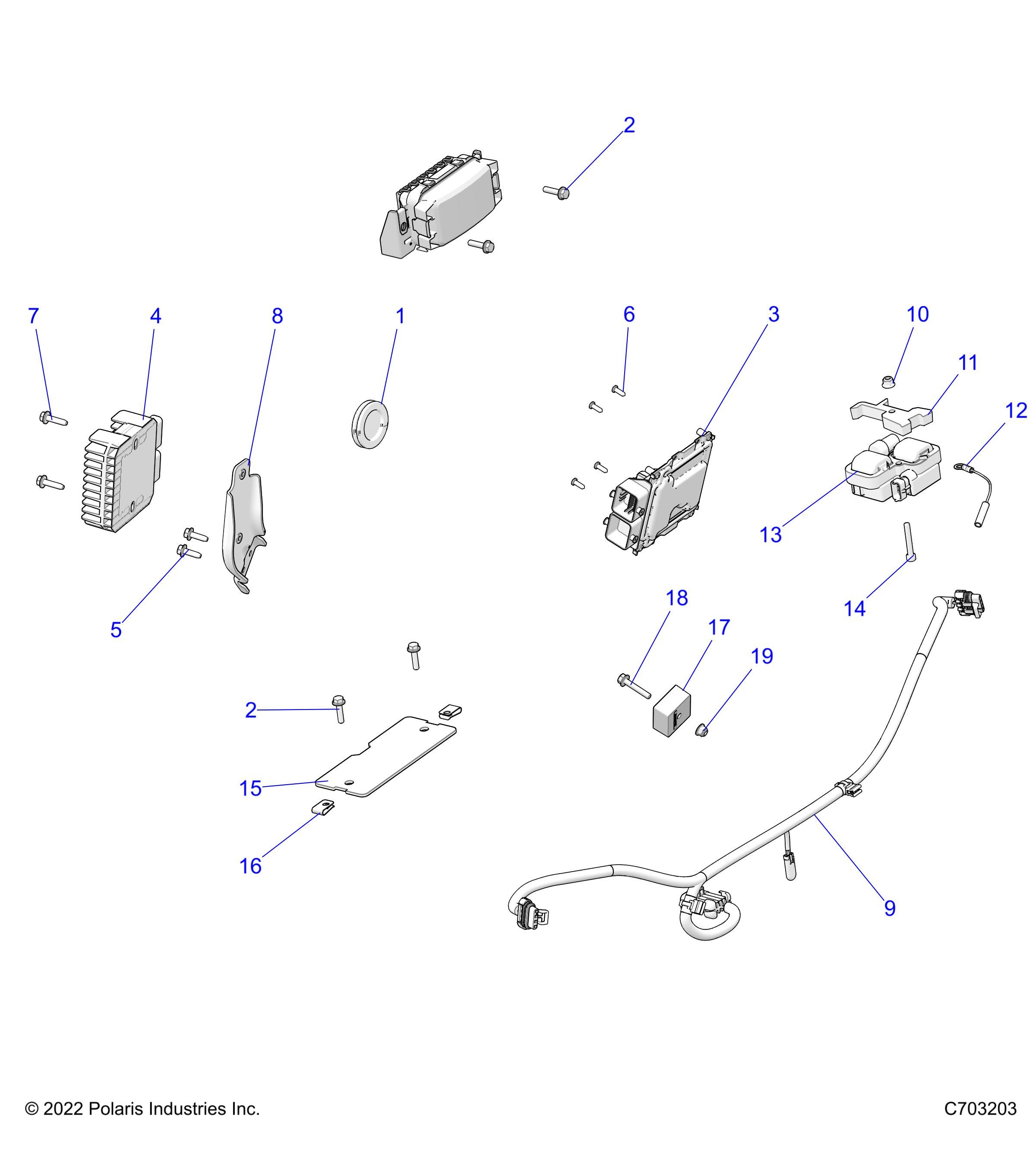 ELECTRICAL HARNESS COMPONENTS AND RELATED POUR RZR 900 TRAIL R02 2023