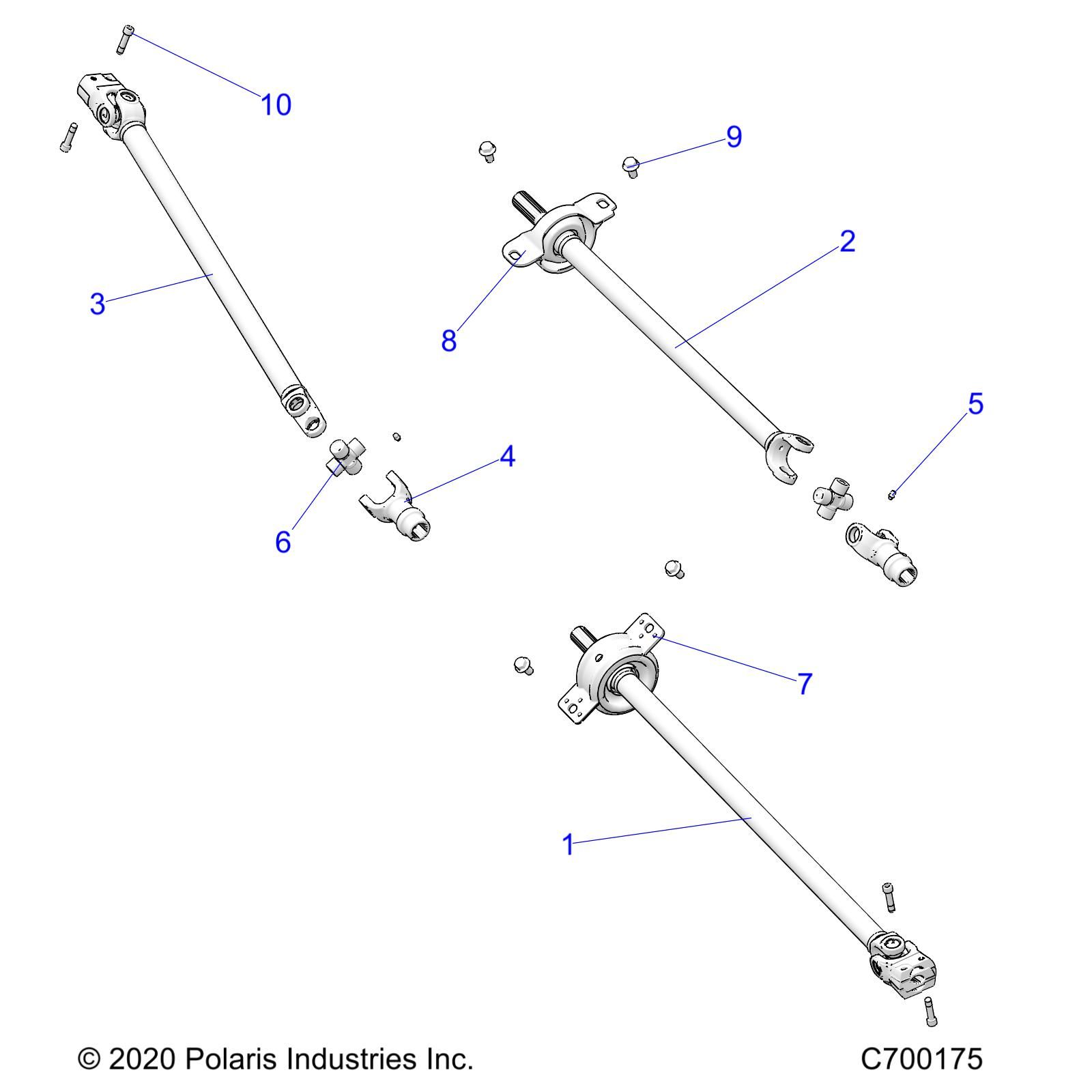 TRANSMISSION ARBRE DE SUPPORT AVANT MILIEU ET ARRIEGRAVERE POUR RANGER CREW XP 1000 TRAIL BOSS EVAP 2022