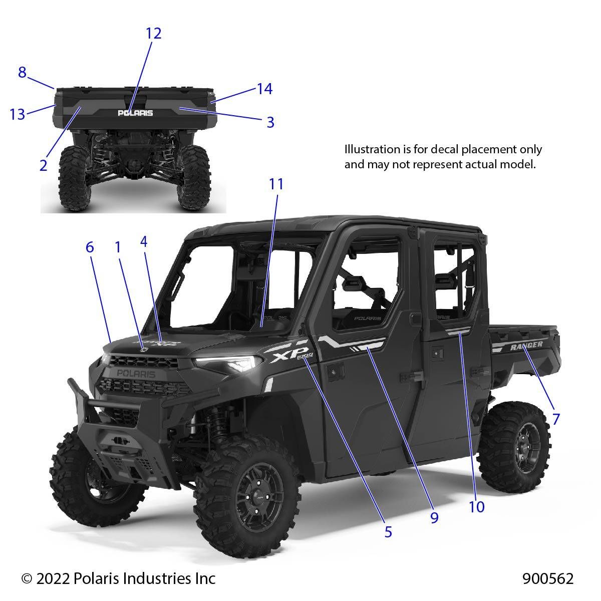 CARROSSERIE AUTOCOLLANTS DESIGN POUR RANGER CREW XP 1000 NSTR R01 2023