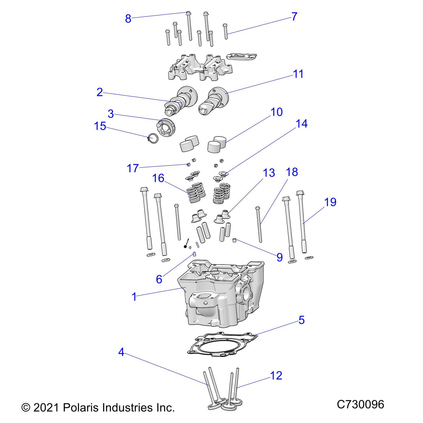 MOTEUR TETE DE CYLINDRE CAMES ET VALVES POUR RANGER 570 2022