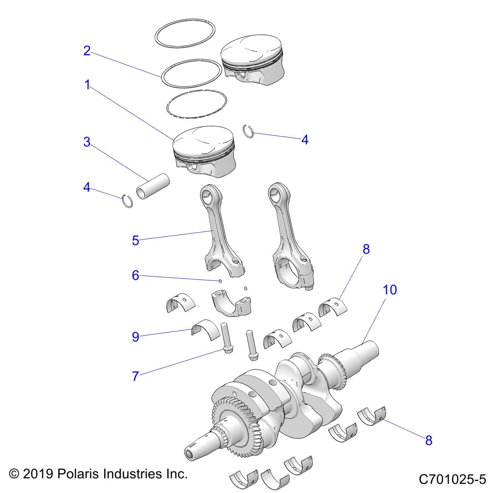 MOTEUR VILEBREQUIN ET PISTON POUR RZR 900 TRAIL R02 2023