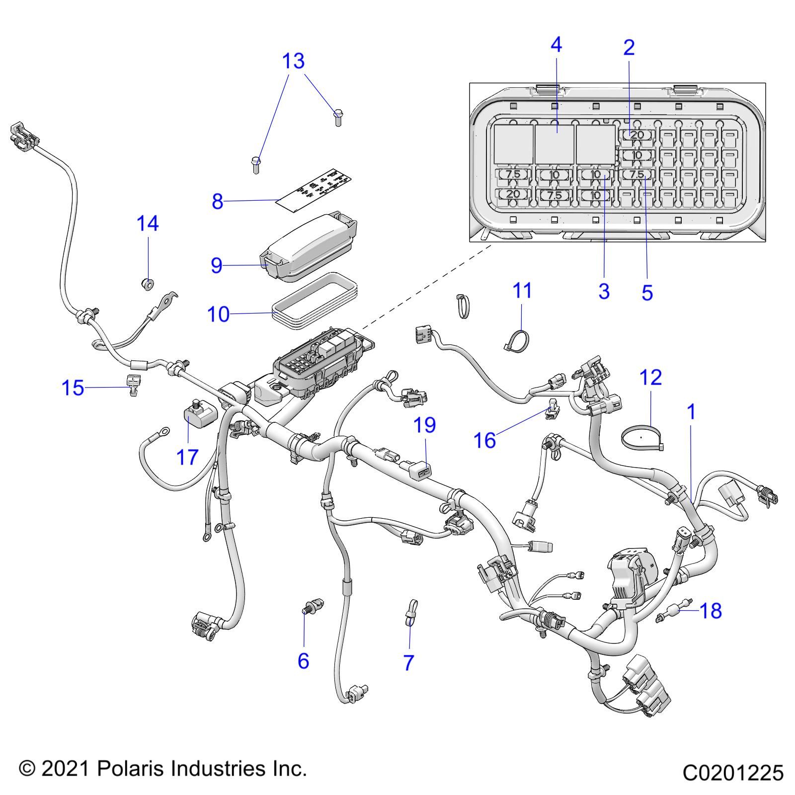 ELECTRICAL WIRE HARNESS AND FUSES POUR OUTLAW 70 2023