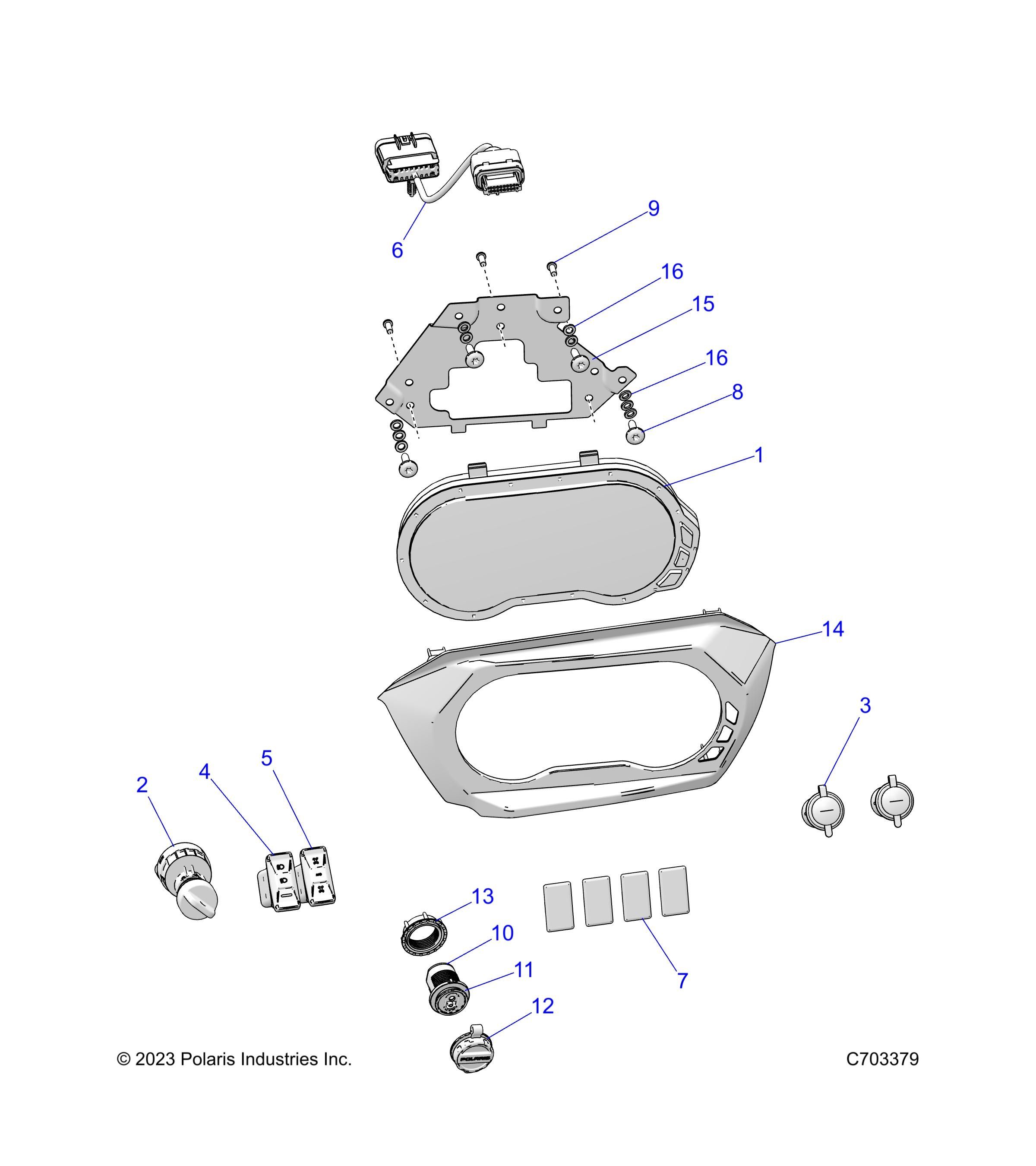 ELECTRIQUE INSTRUMENTS DU TABLEAU DE BORDS ET CONTROLEURS POUR RZR XP 4 1000 SPORT MD 2024