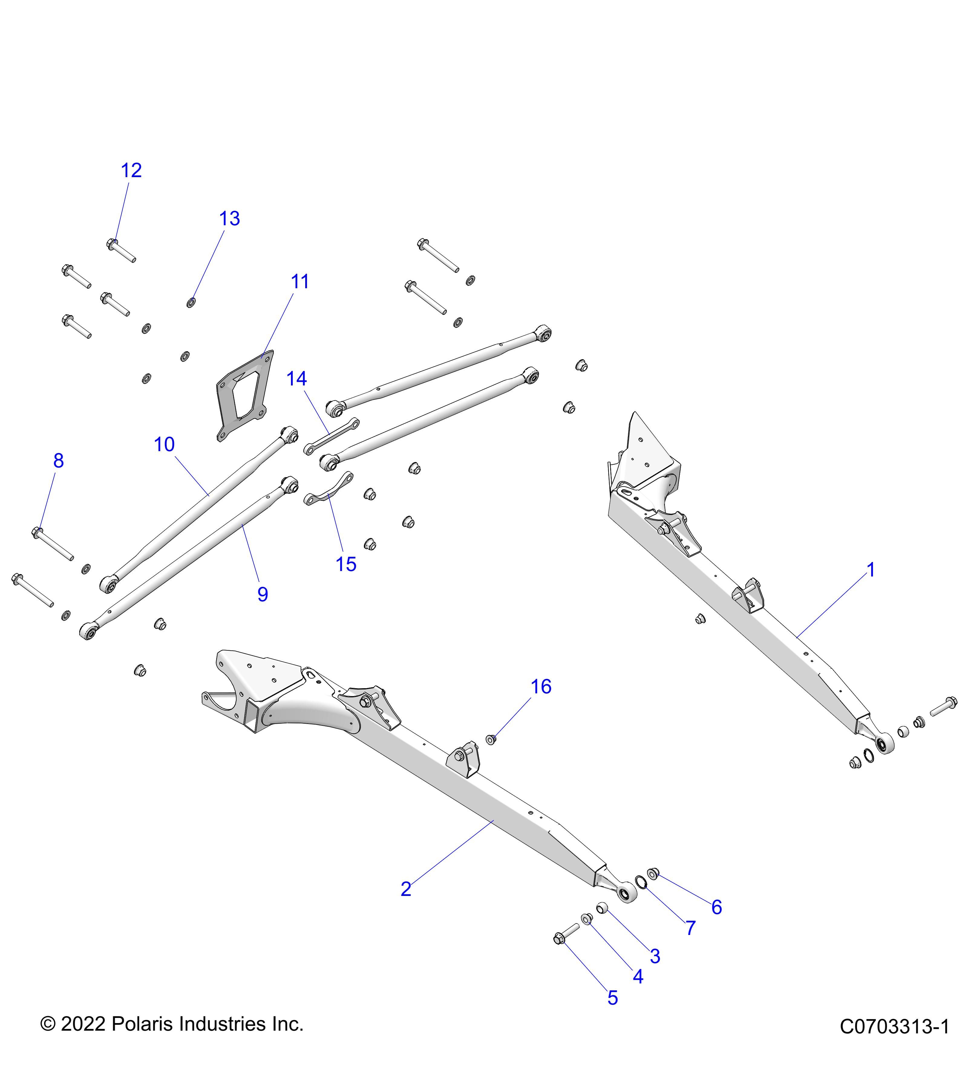 SUSPENSION REAR CONTROL ARMS POUR RZR XP 4 1000 PREMIUM 2023