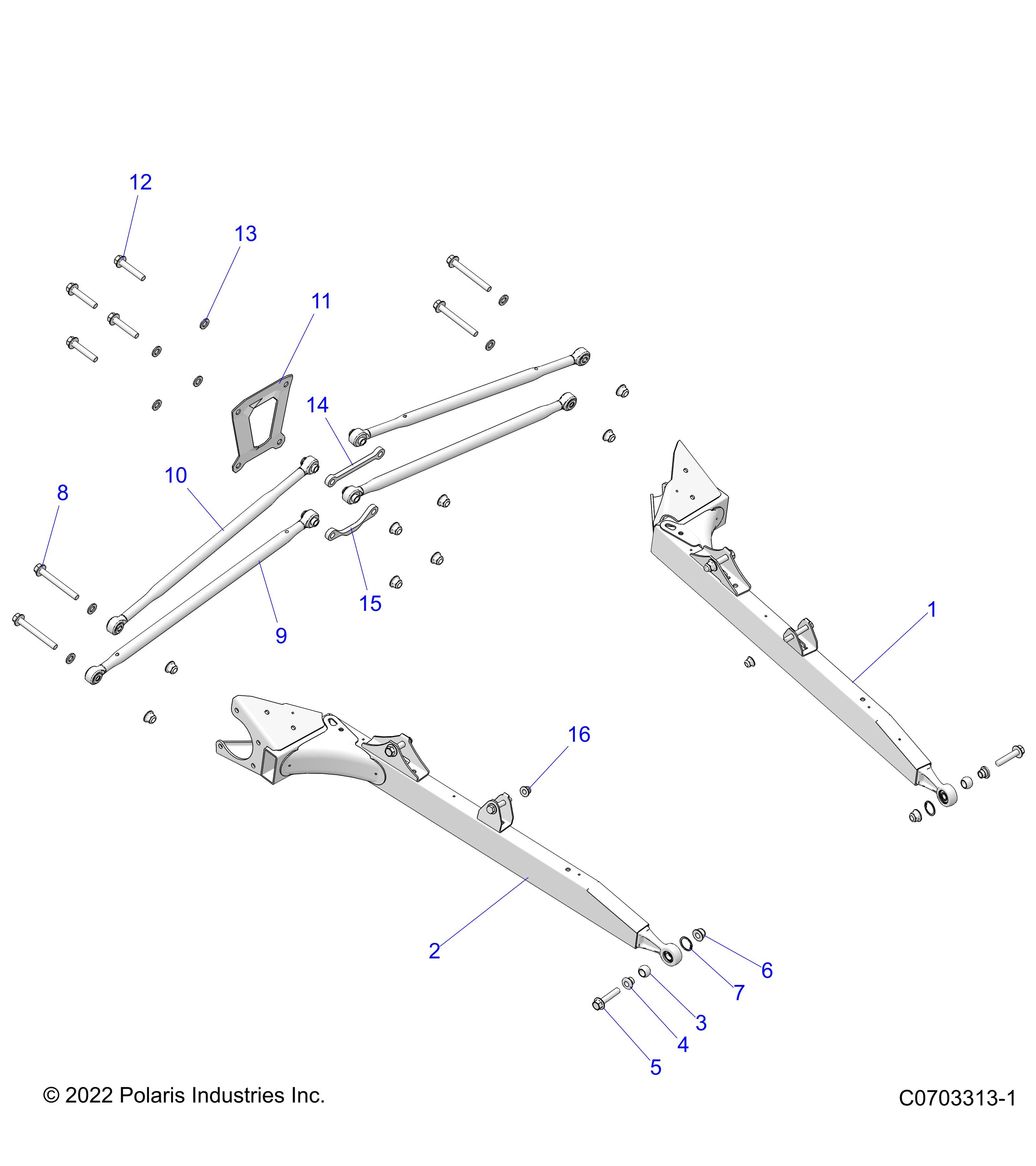 SUSPENSION REAR CONTROL ARMS POUR RZR XP 4 1000 PREMIUM R01 2023