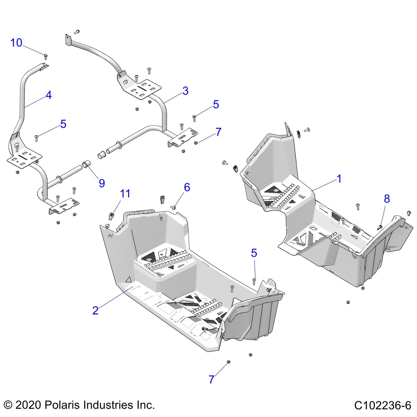 CARROSSERIE REPOSE PIEDS POUR SPORTSMAN 570 TOURING SP TRACTOR 2023