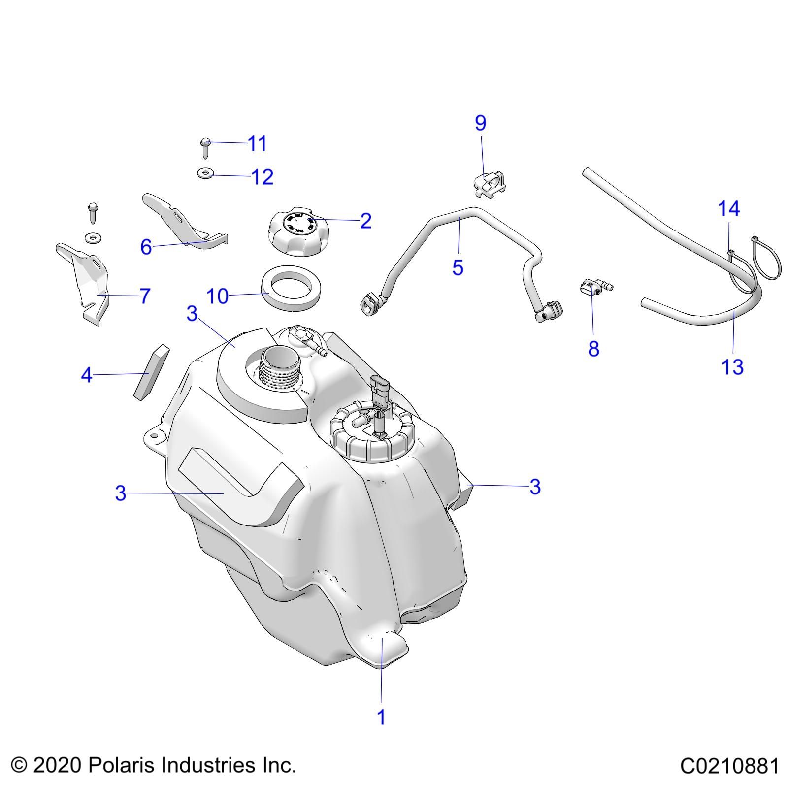 MOTEUR CIRCUIT ET RESERVOIR DE CARBURANT POUR SPORTSMAN 450 EPS HO 50S 2025