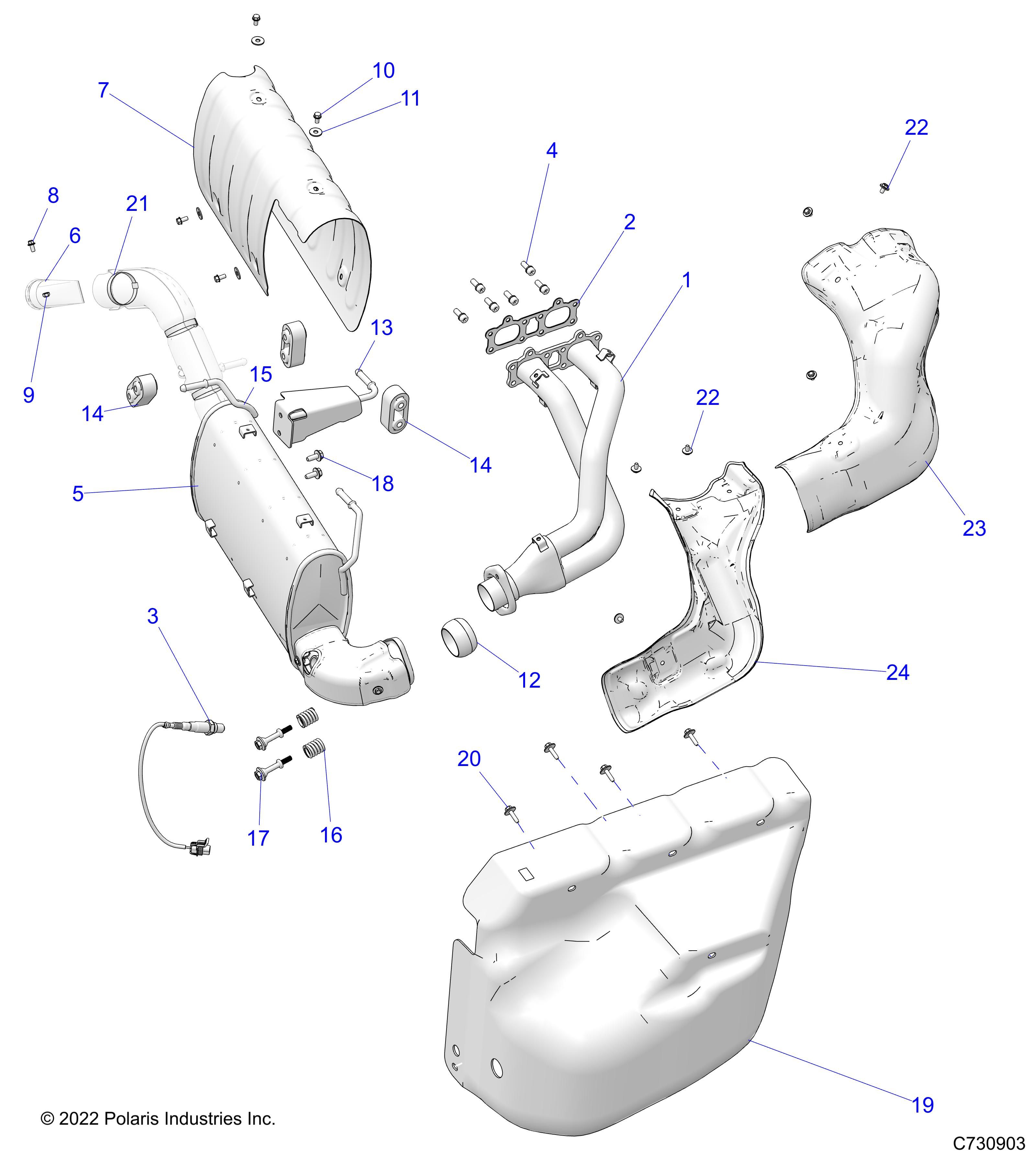 MOTEUR SYSTEME DECHAPPEMENT POUR RANGER CREW XP 1000 TEXAS EDITION R01 2023