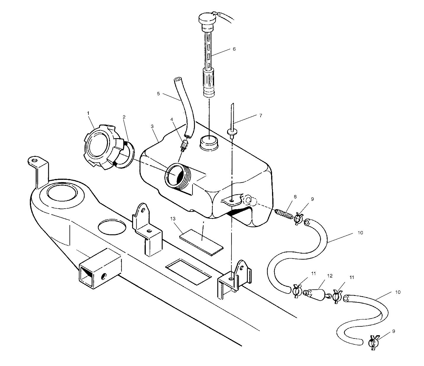 CARROSSERIE RESERVOIR DHUILE POUR 250 2X4 1993