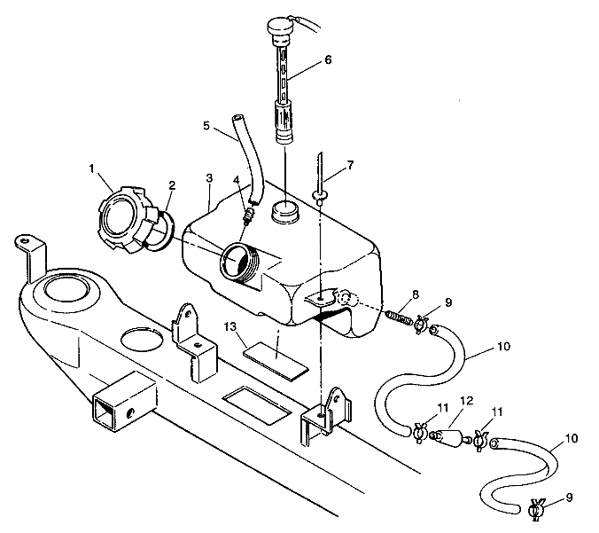 CARROSSERIE RESERVOIR DHUILE POUR TRAIL BOSS 1993