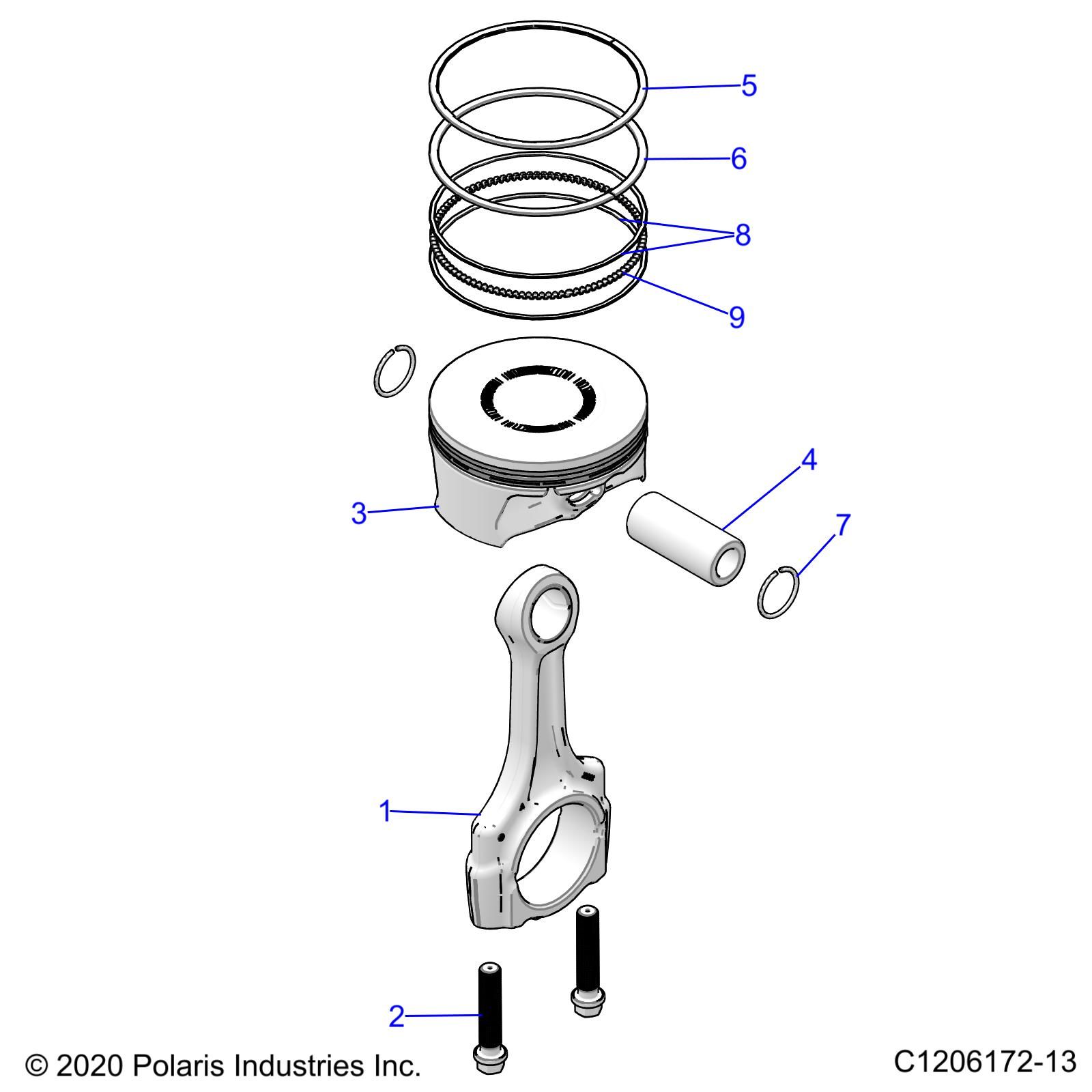 ENGINE PISTON AND ROD POUR RZR PRO R 2022