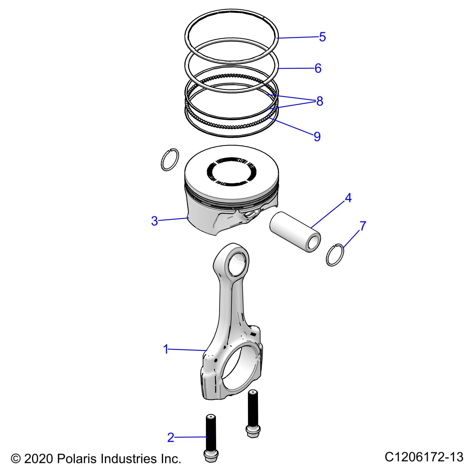 ENGINE PISTON AND ROD POUR RZR PRO R 4 SPORT R01 2023