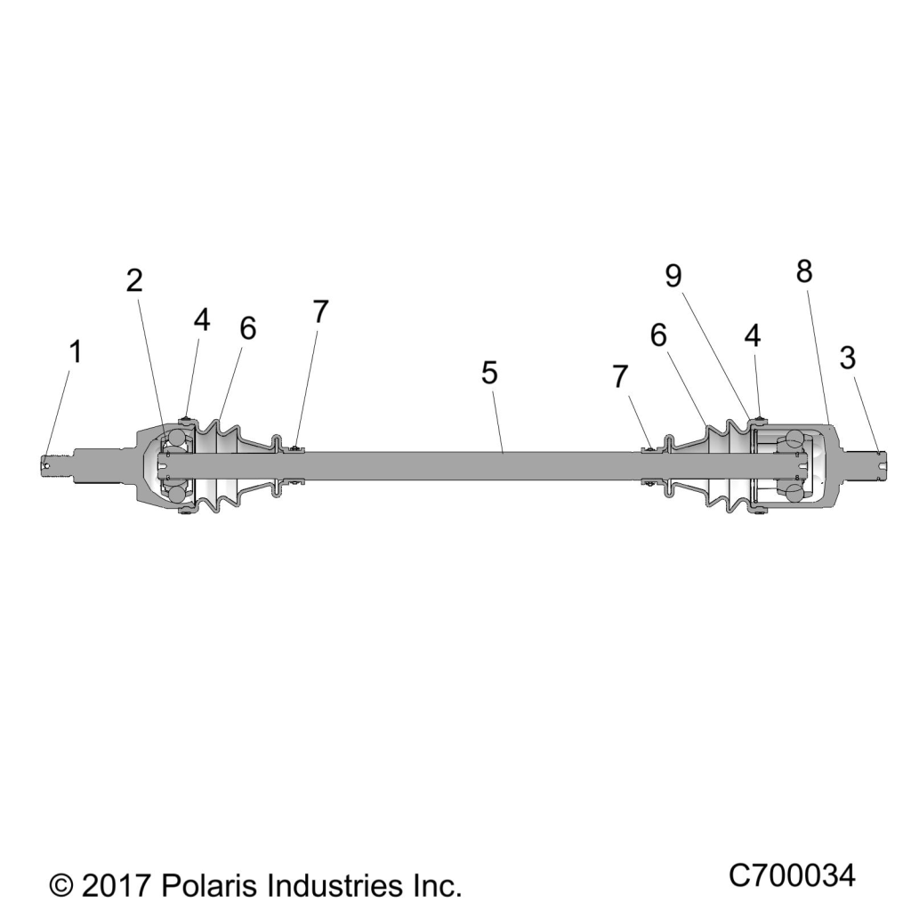 TRANSMISSION DEMI ARBRE AVANT POUR RZR TRAIL 570 2022