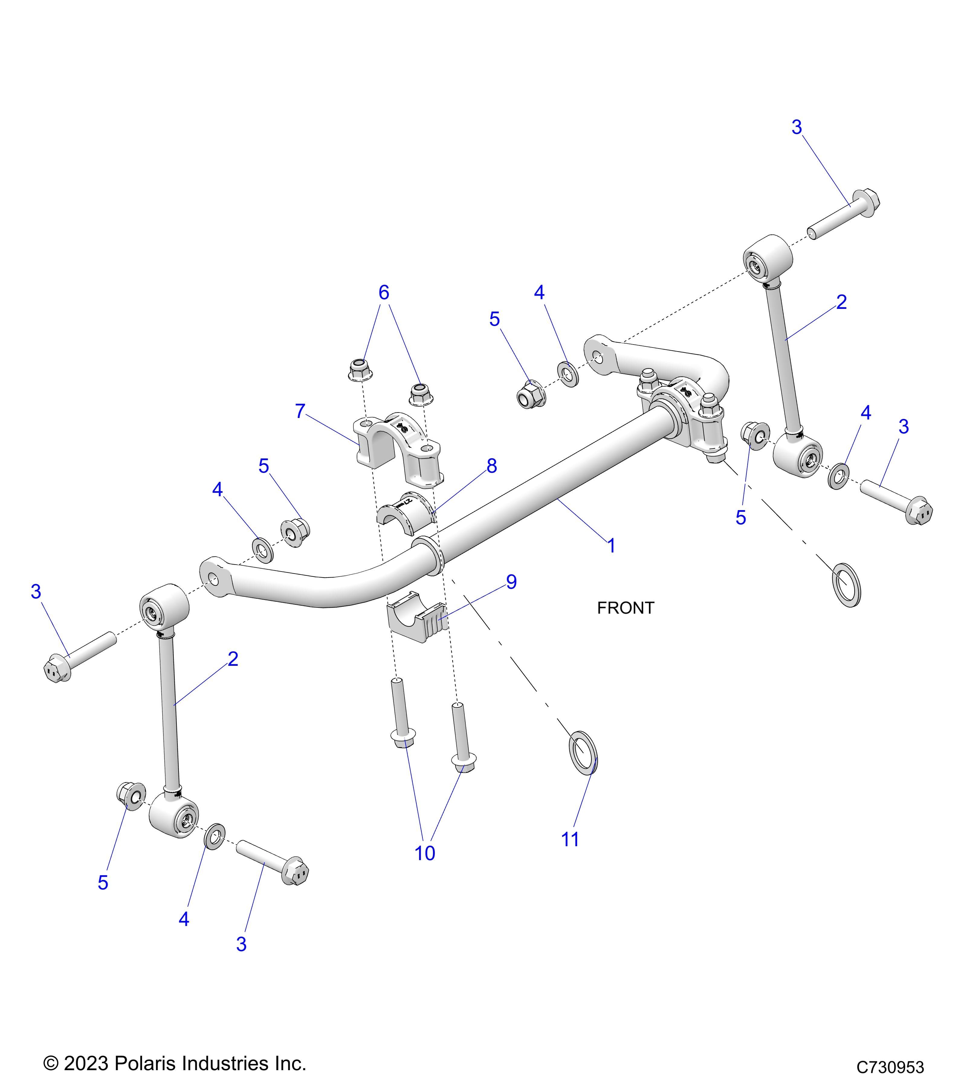 SUSPENSION BARRE STABILISATRICE AVANT POUR RANGER XD 1500 NSTR 2024