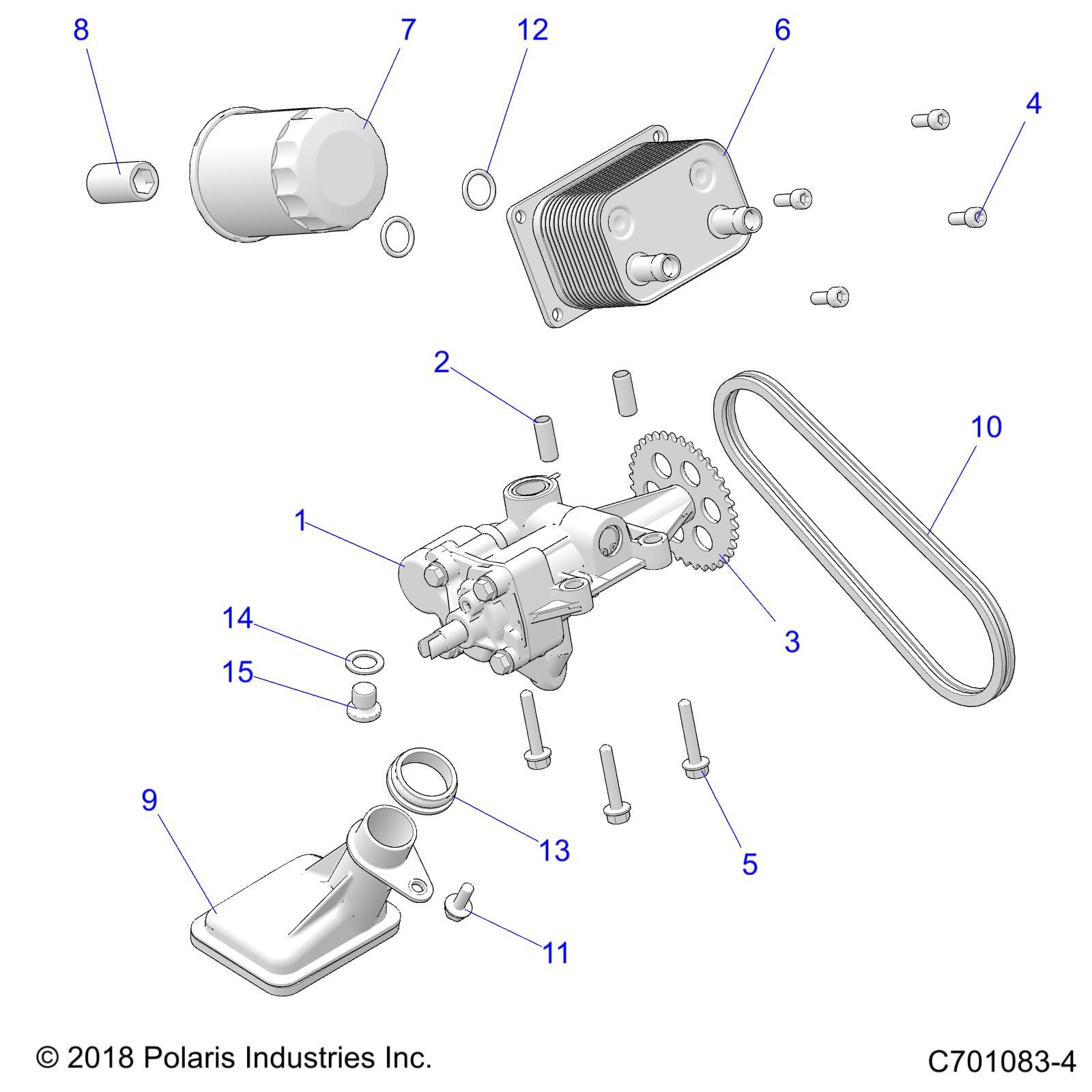 MOTEUR POMPE A HUILE ET REFROIDISSEUR DHUILE POUR RZR TRAIL S 1000 EPS EUTRACTOR INTL R02 2023