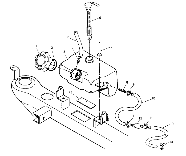 CARROSSERIE RESERVOIR DHUILE POUR 300 6X6 1994