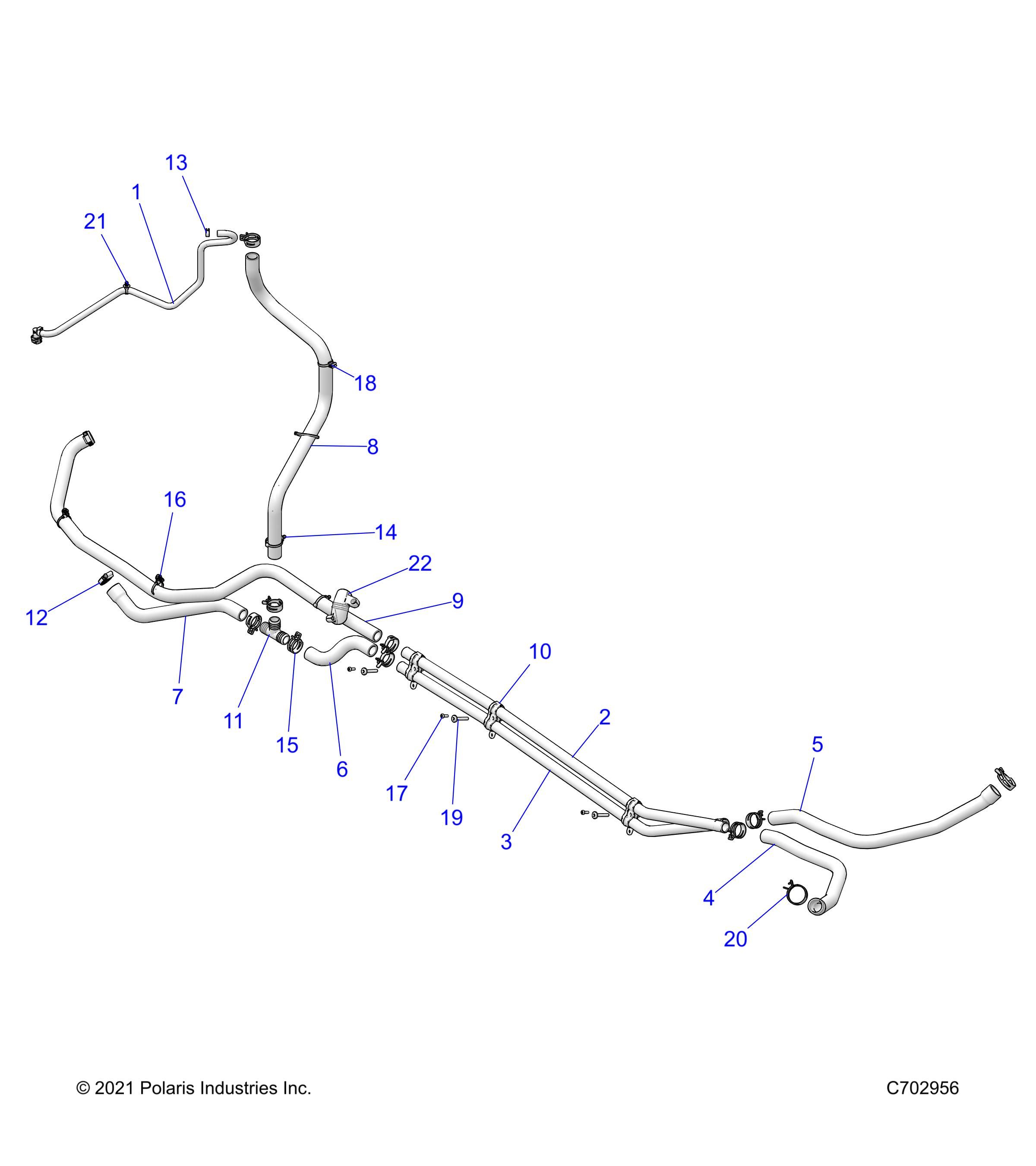 ENGINE COOLING ROUTING ENGINE POUR RZR 74 T RCR R02 2023