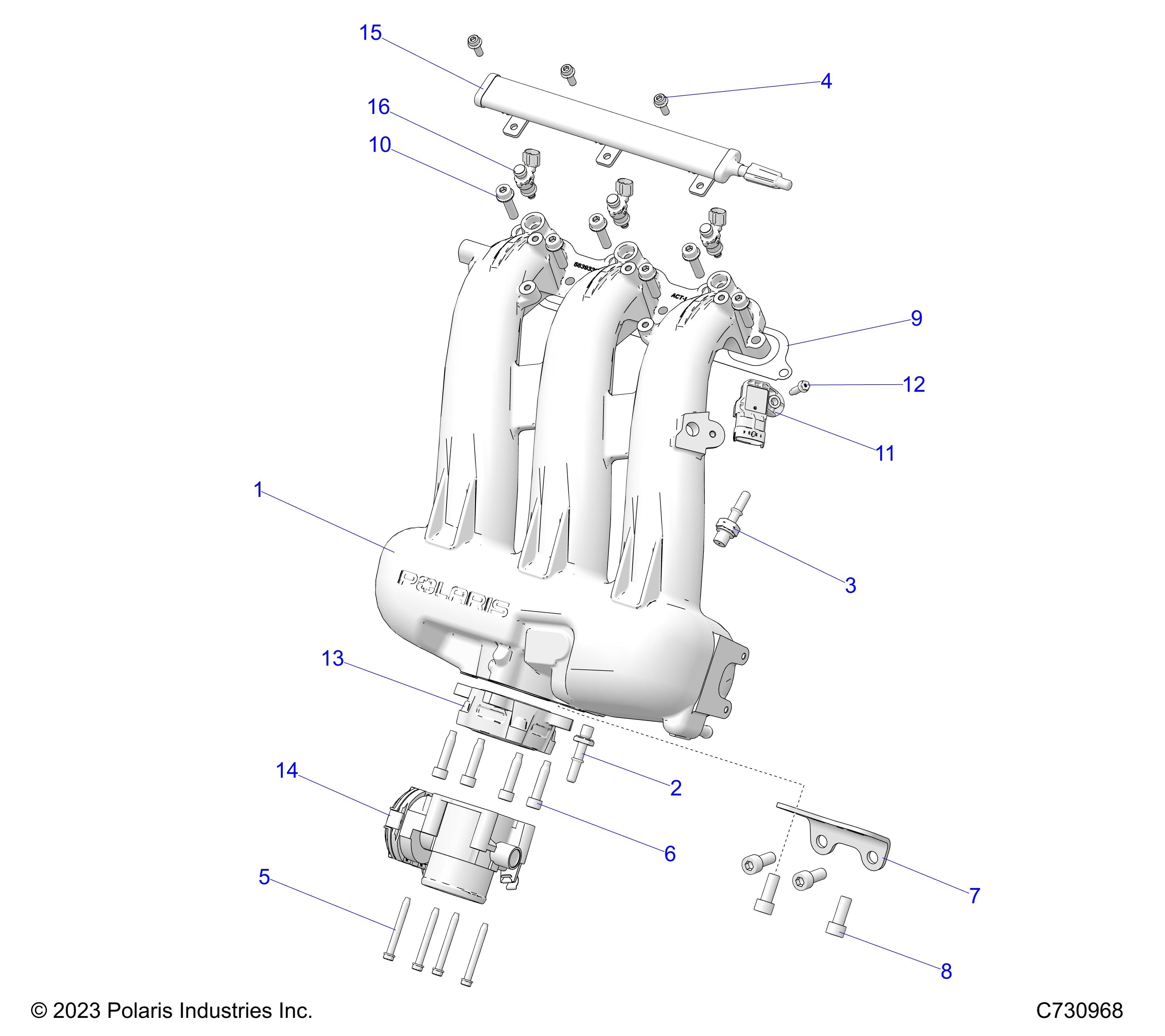 MOTEUR COLLECTEUR DADMISSION CORPS DE PAPILLON RAIL DE CARBURANT POUR RANGER XD 1500 NSTR 2024