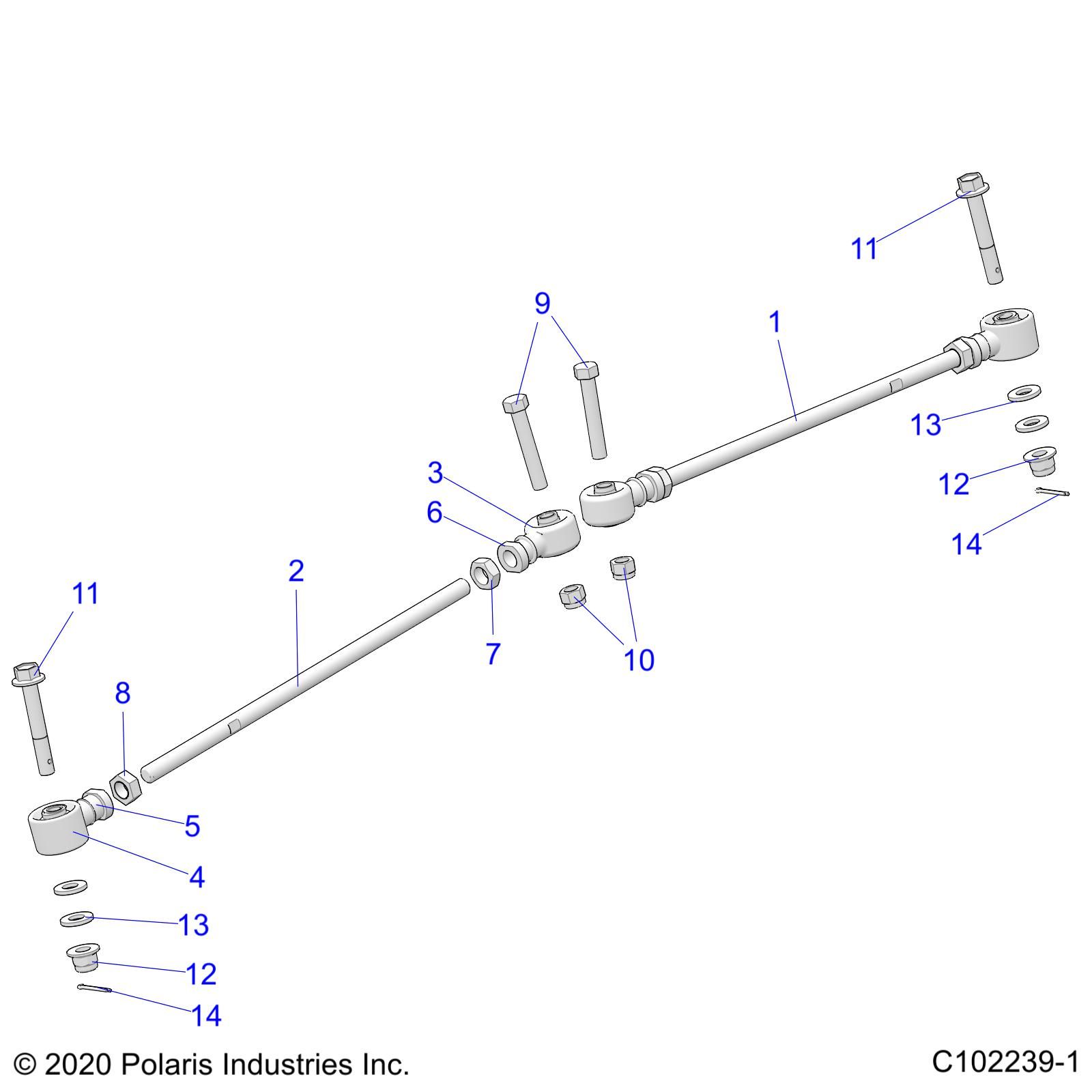 DIRECTION POUR SPORTSMAN TOURING 570 EPS EU 3PC R02 2022