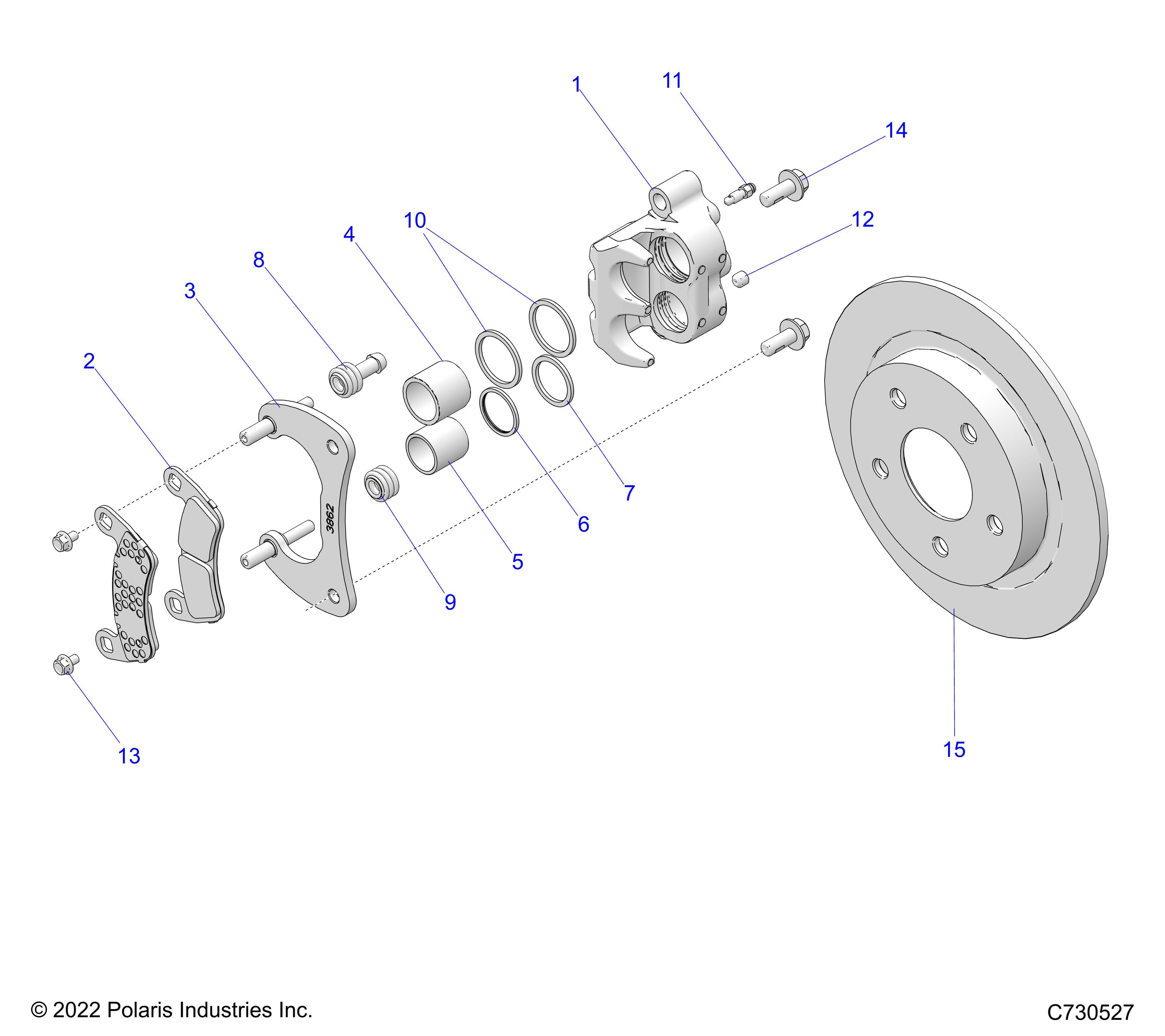 FREINS ETRIER ARRIERE POUR RZR 74 T RCR R02 2023