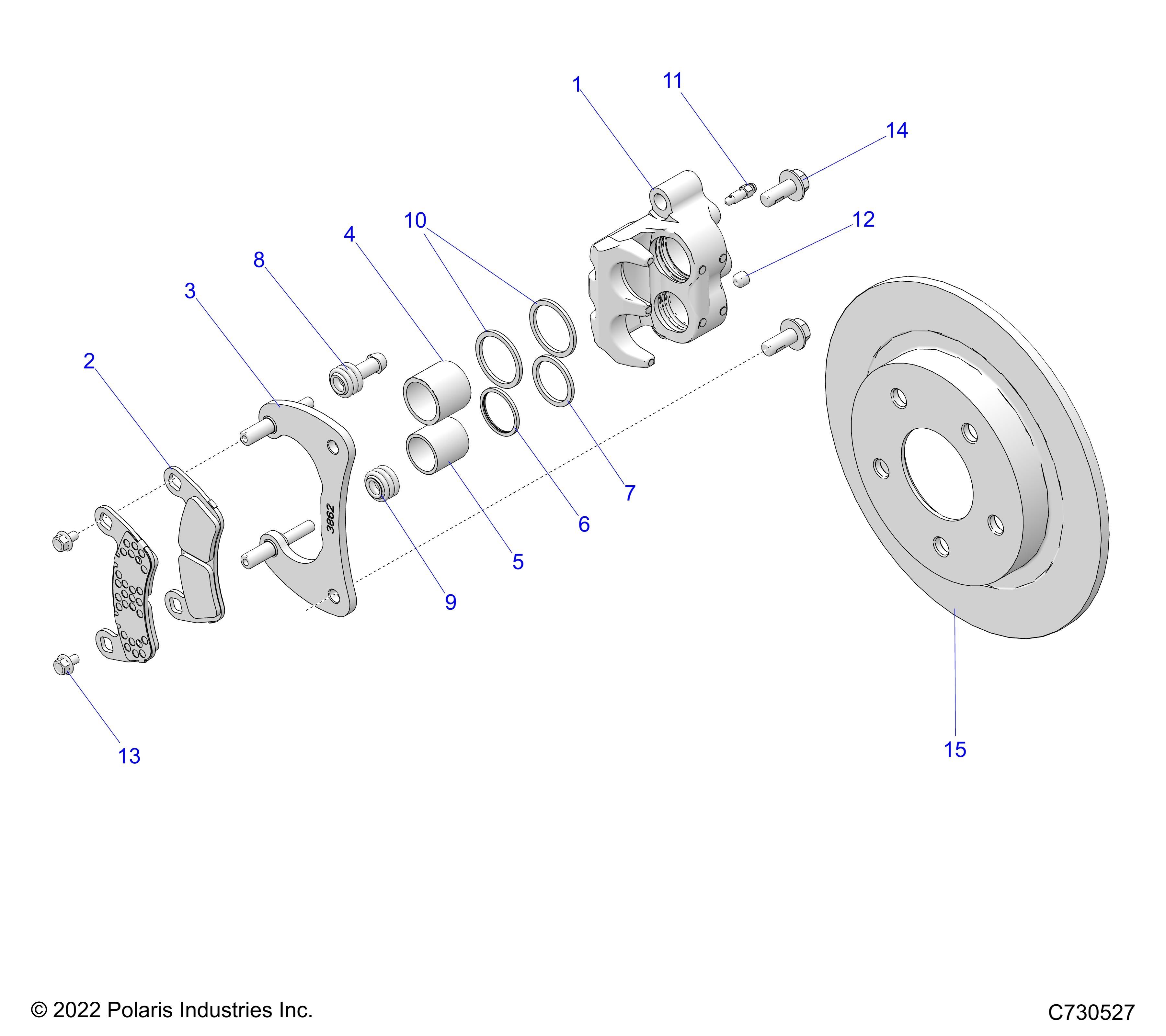 FREINS ETRIER ARRIERE POUR RZR TURBO R SPORT 3PC 2023