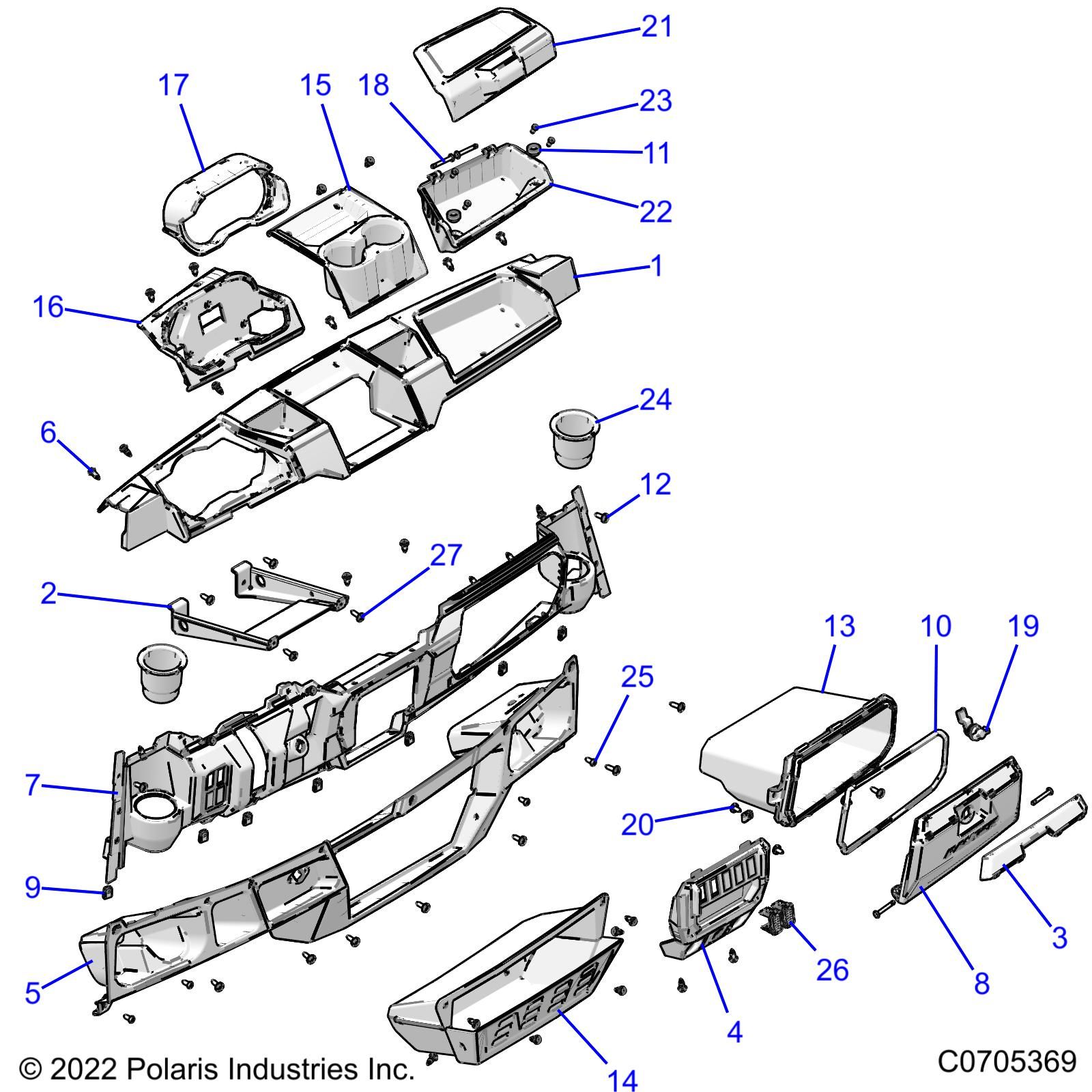 CARROSSERIE TABLEAU DE BORDS POUR RANGER CREW XP 1000 HIGH LIFTER 2022