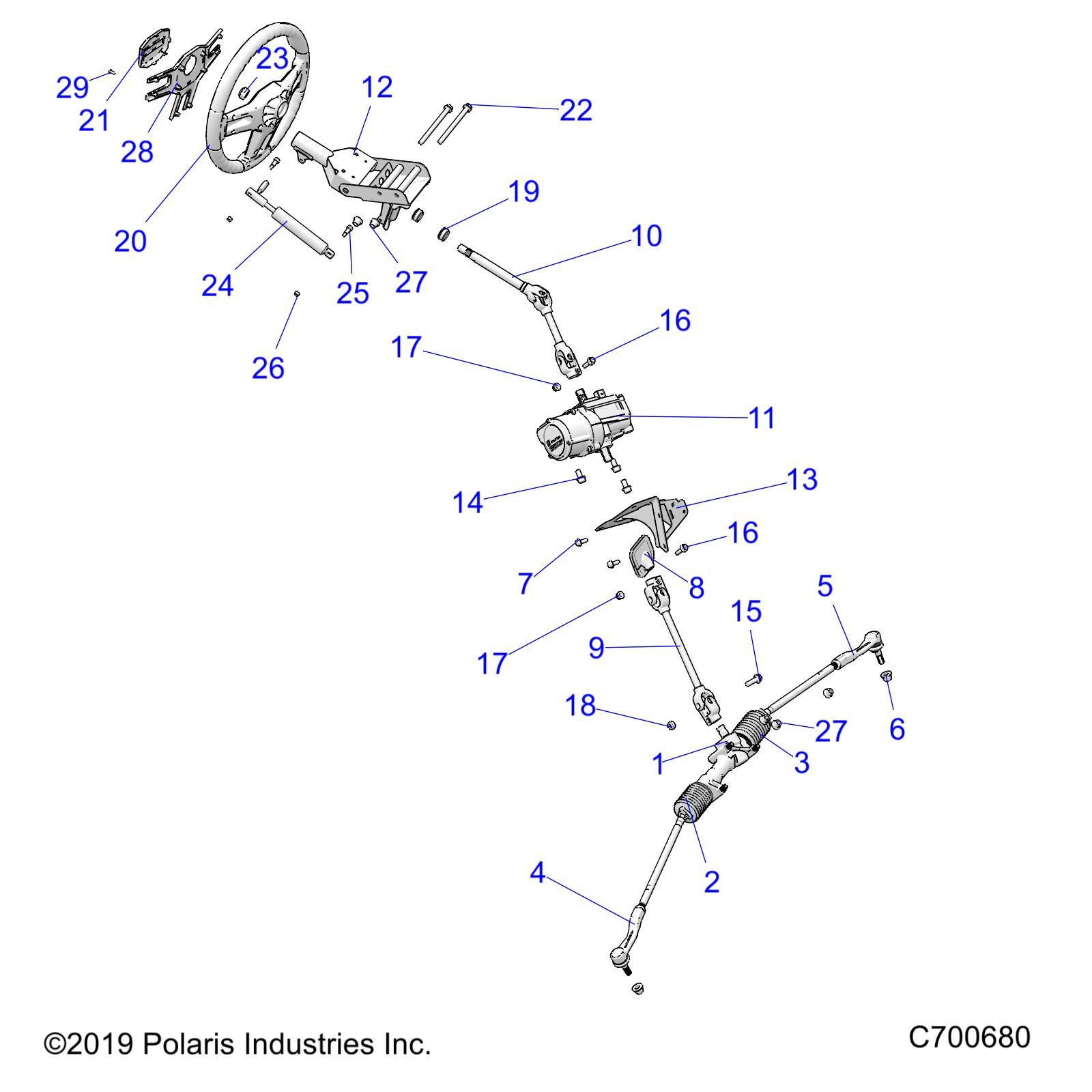 DIRECTION DIRECTION ASM POUR RANGER CREW XP 1000 TEXAS EDITION R01 2023