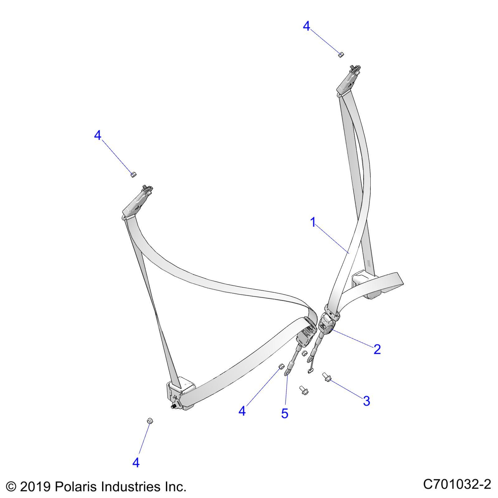 CARROSSERIE MONTAGE CEINTURE DE SECURITE POUR RZR TRAIL S 1000 EPS EUTRACTOR 2021