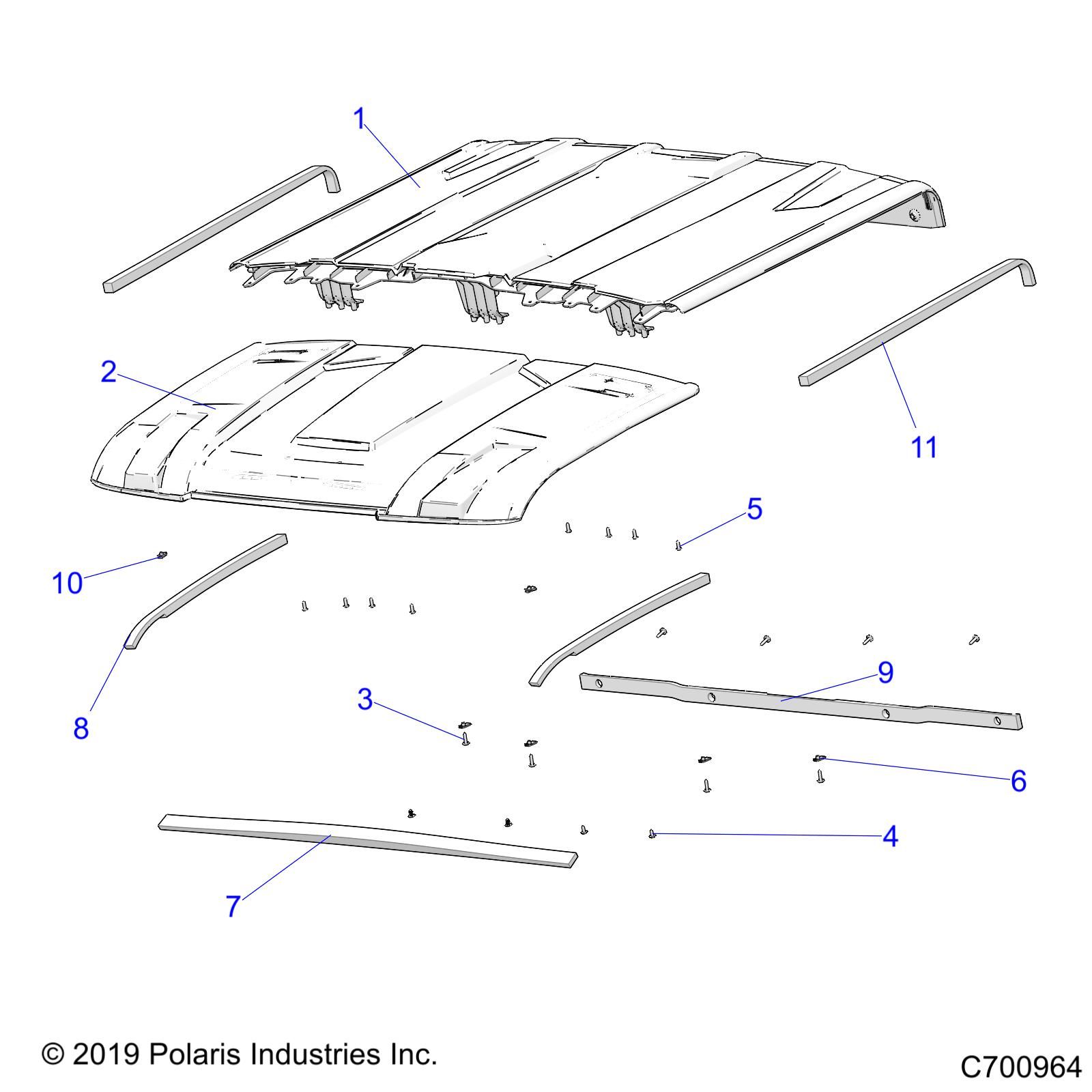 CARROSSERIE TOIT POUR RANGER CREW XP 1000 49S FACTORY CHOICE 2019