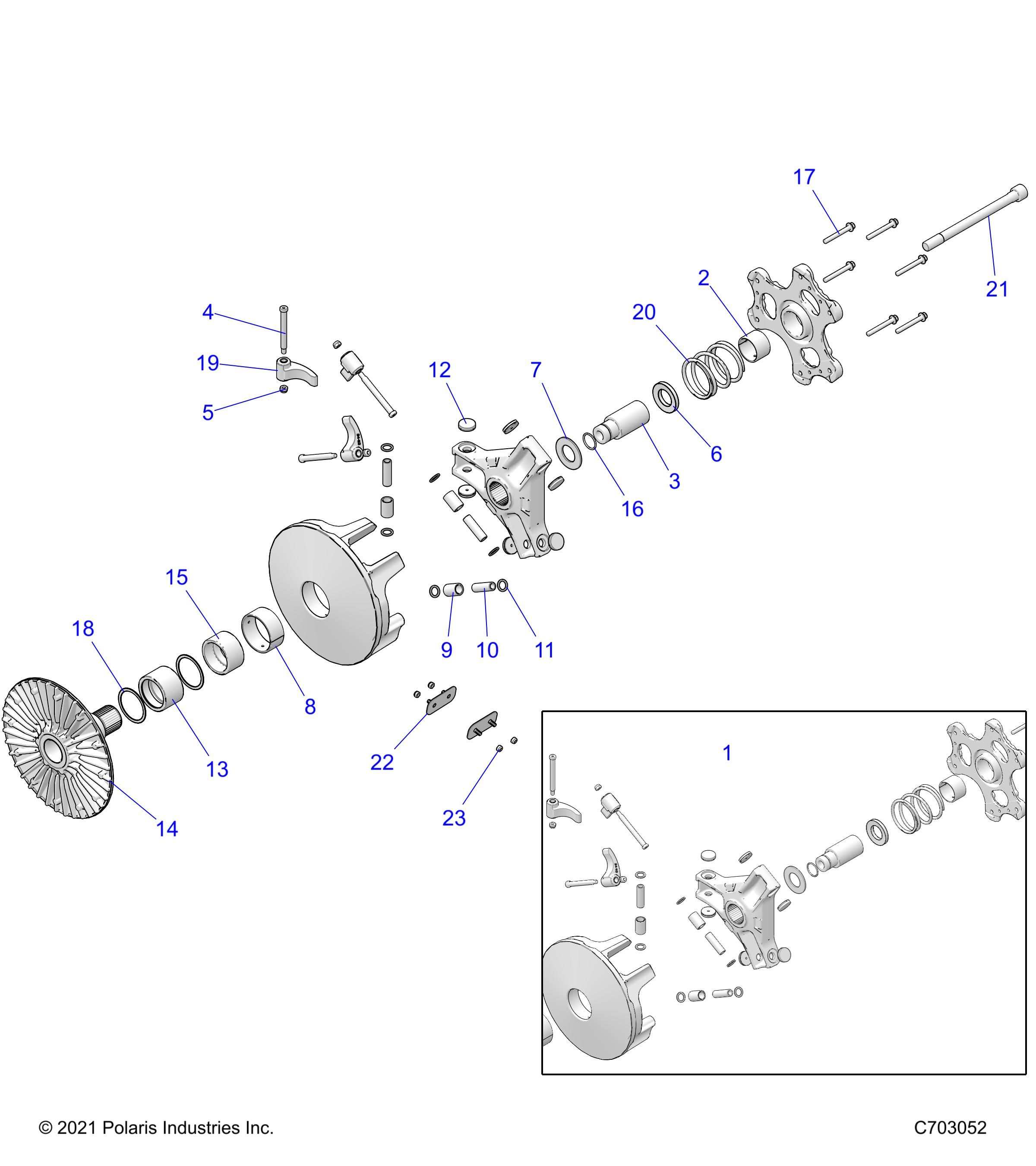 TRANSMISSION EMBRAYAGE PRIMAIRE POUR RZR TURBO R ULTIMATE 3PC INTL R01 2023