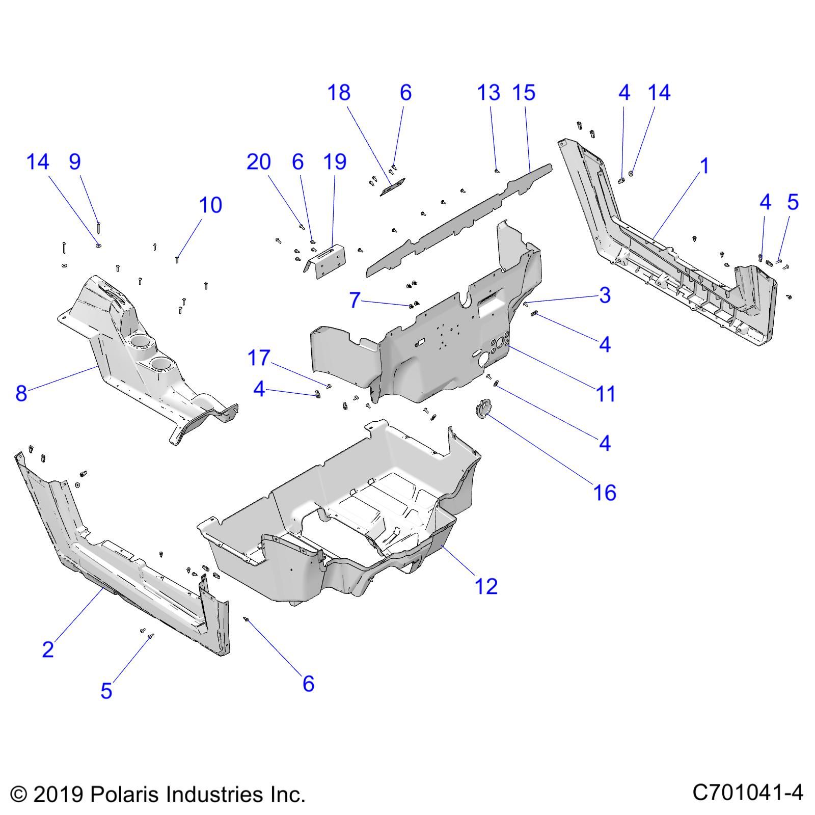 CARROSSERIE SOL ET PARES PIERRES POUR RZR 570 2020
