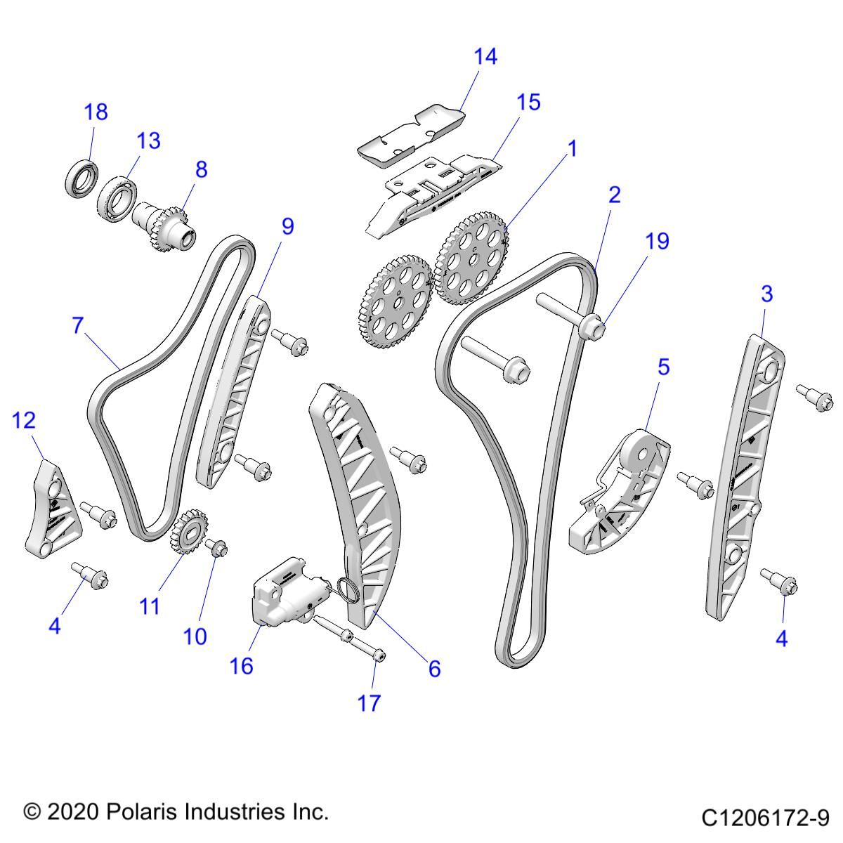 ENGINE TIMING AND OIL CHAIN DRIVES POUR RZR PRO R 4 PREMIUM 2024