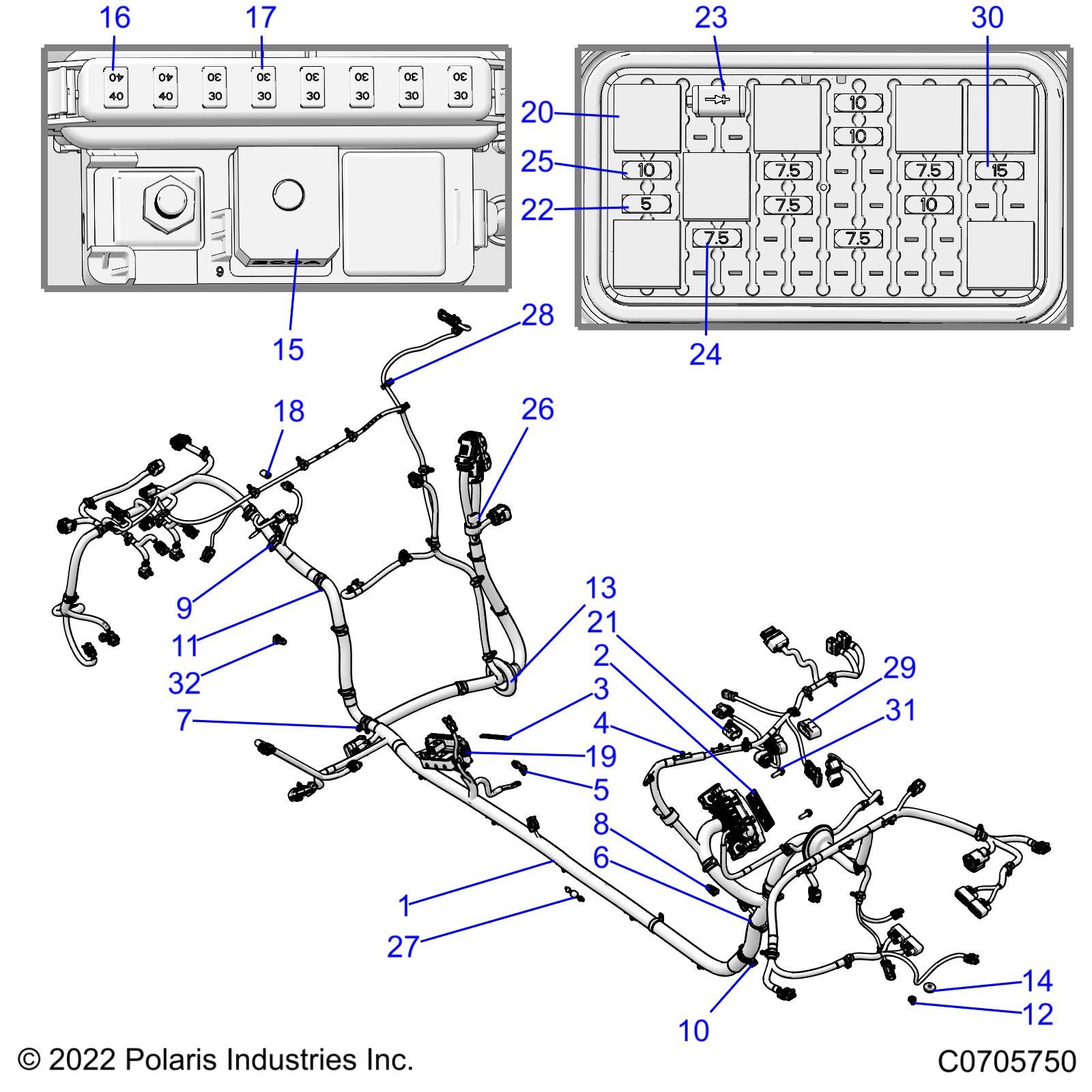 ELECTRICAL WIRE HARNESS CHASSIS POUR RZR PRO XP PREMIUM 2023