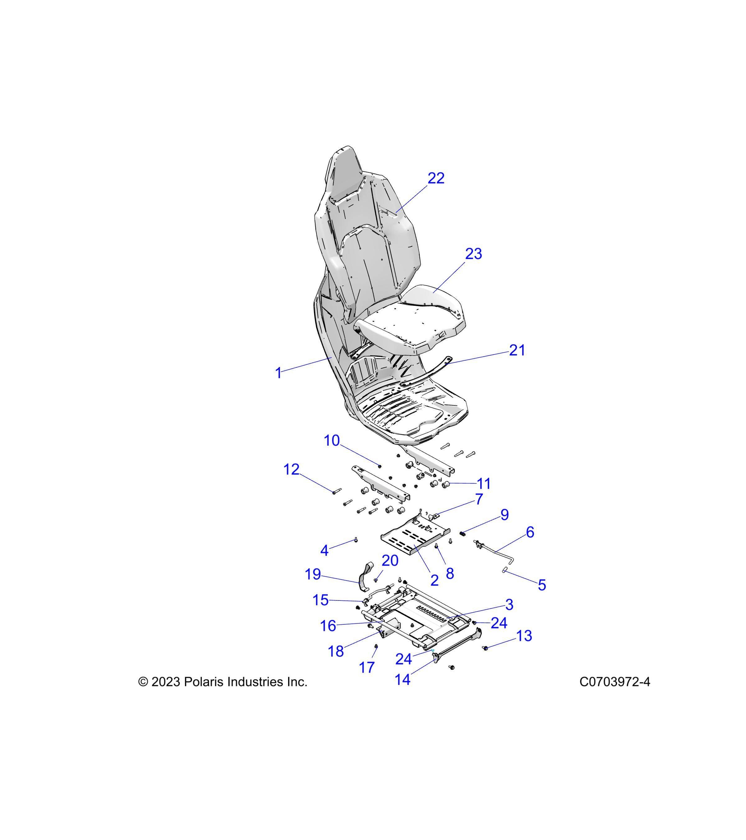 CARROSSERIE SIEGE ASM ET GLISSIERES POUR RZR XP 1000 SPORT 2024