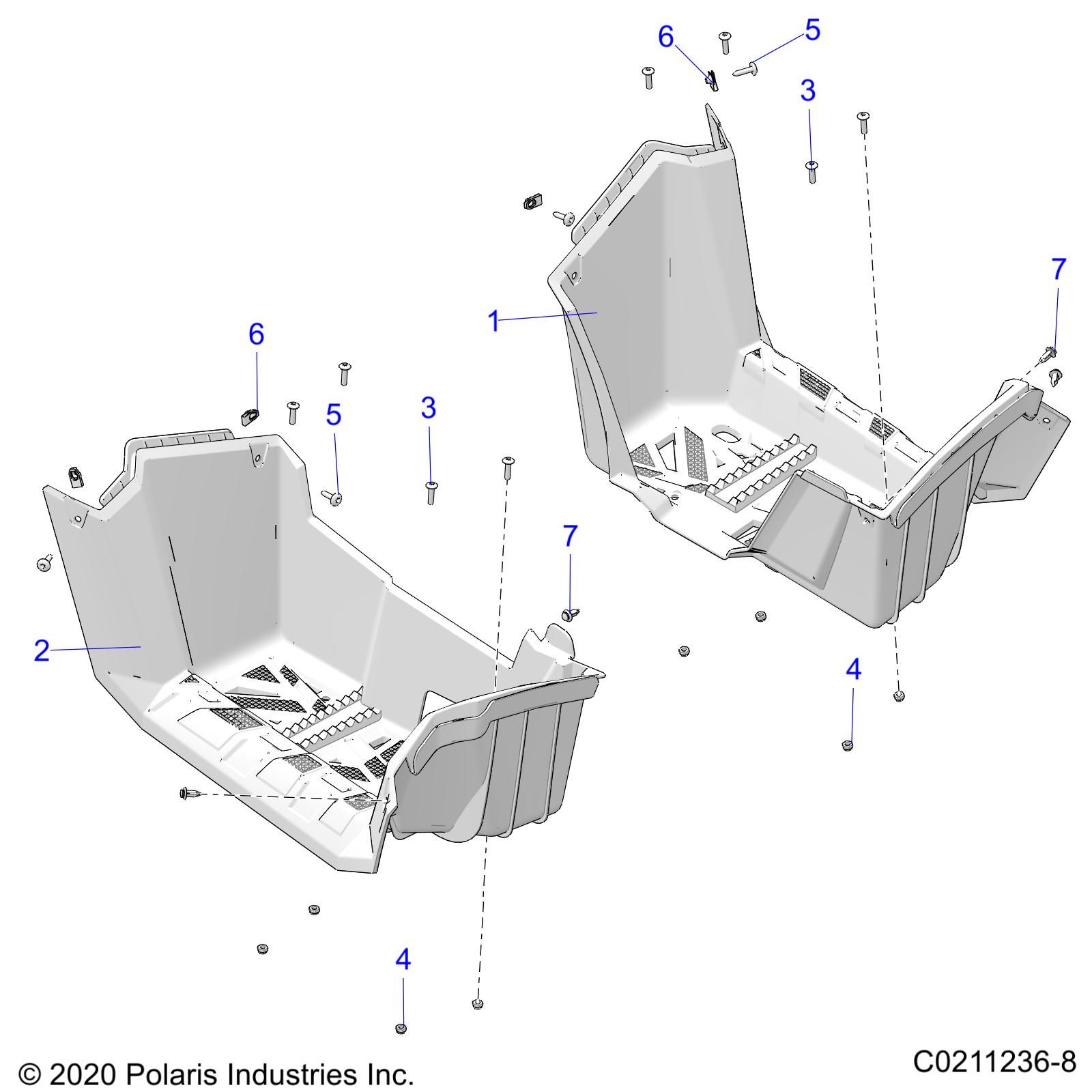 CARROSSERIE REPOSE PIEDS POUR SPORTSMAN 450 HO 2021