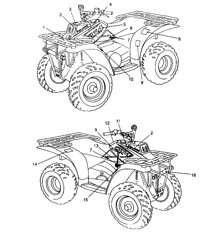 CARROSSERIE AUTOCOLLANTS POUR 300 2X4 1995