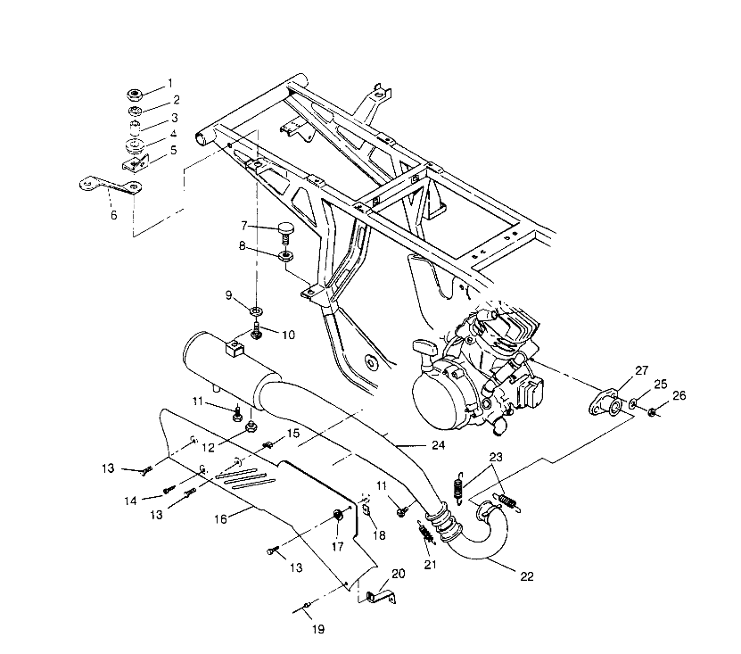 MOTEUR SYSTEME DECHAPPEMENT POUR SPORTSMAN 4X4 1995