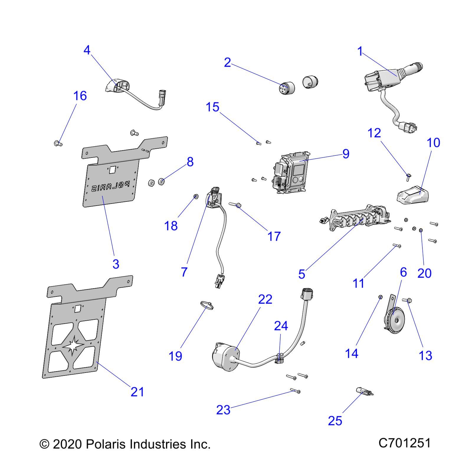 ELECTRIQUE COMPOSANTS ET PLAQUE DIMMATRICULATION POUR RANGER 902D EUISRL TRACTOR 2020