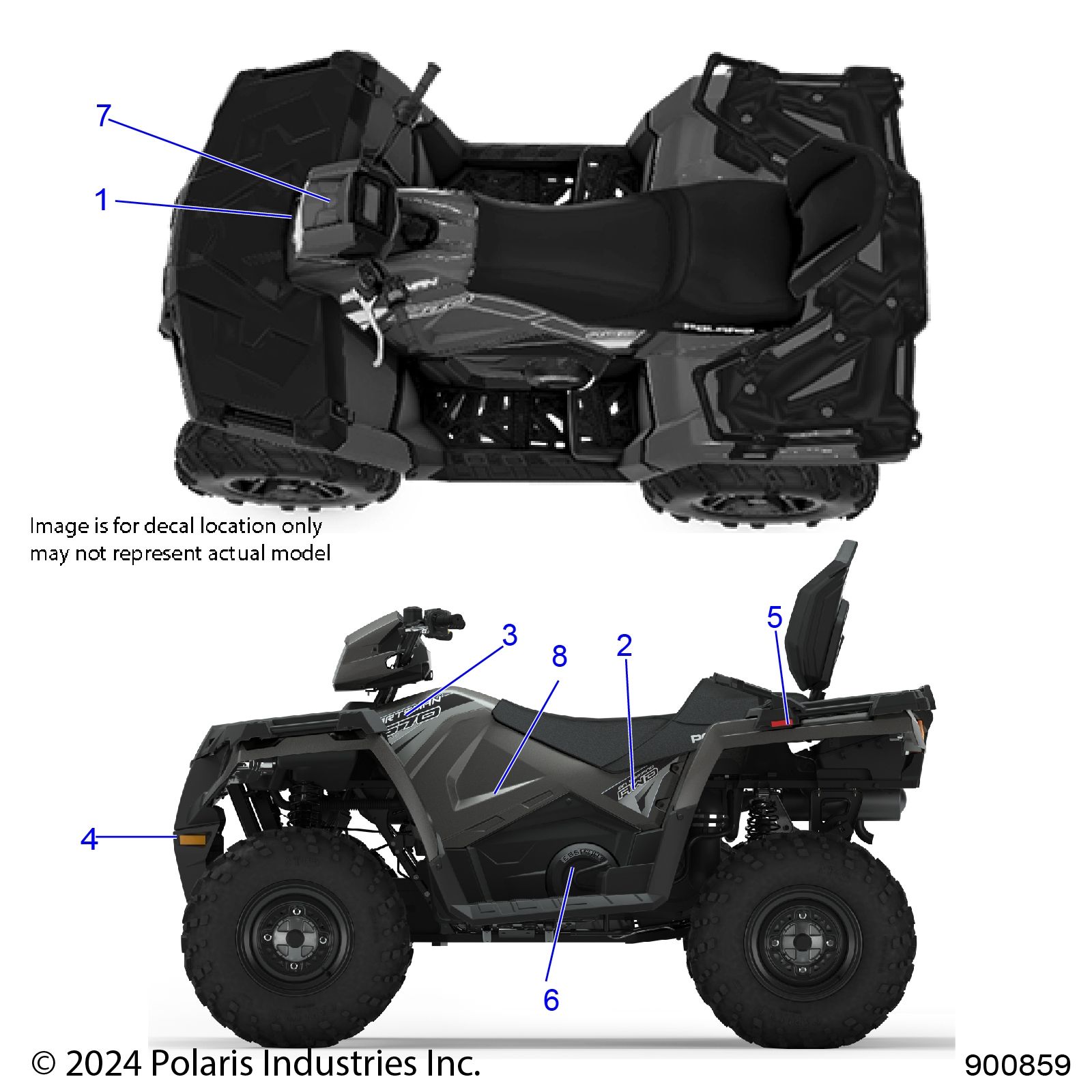 CARROSSERIE AUTOCOLLANTS GRAPHIQUE POUR SPORTSMAN TOURING 570 2025