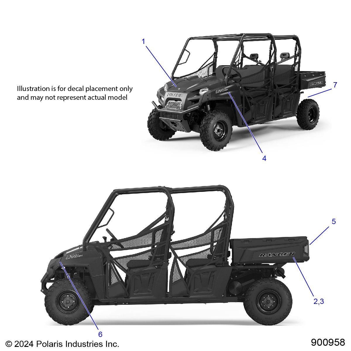 CARROSSERIE AUTOCOLLANTS DESIGN POUR RANGER 570 CREW FULL SIZE 2025