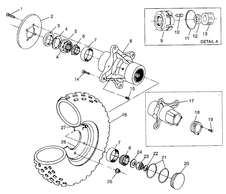 ROUES ROUE AVANT POUR XPLORER 300 1996