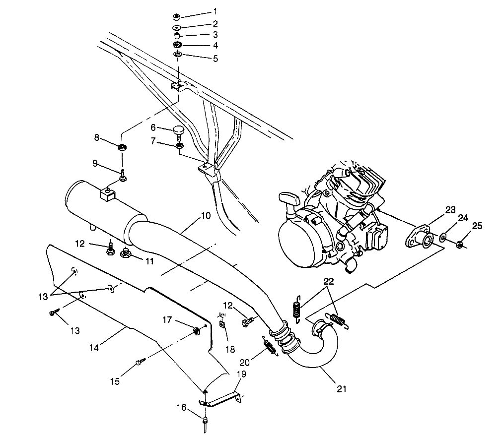 MOTEUR SYSTEME DECHAPPEMENT POUR NORWEGIAN 400L 6X6 1996
