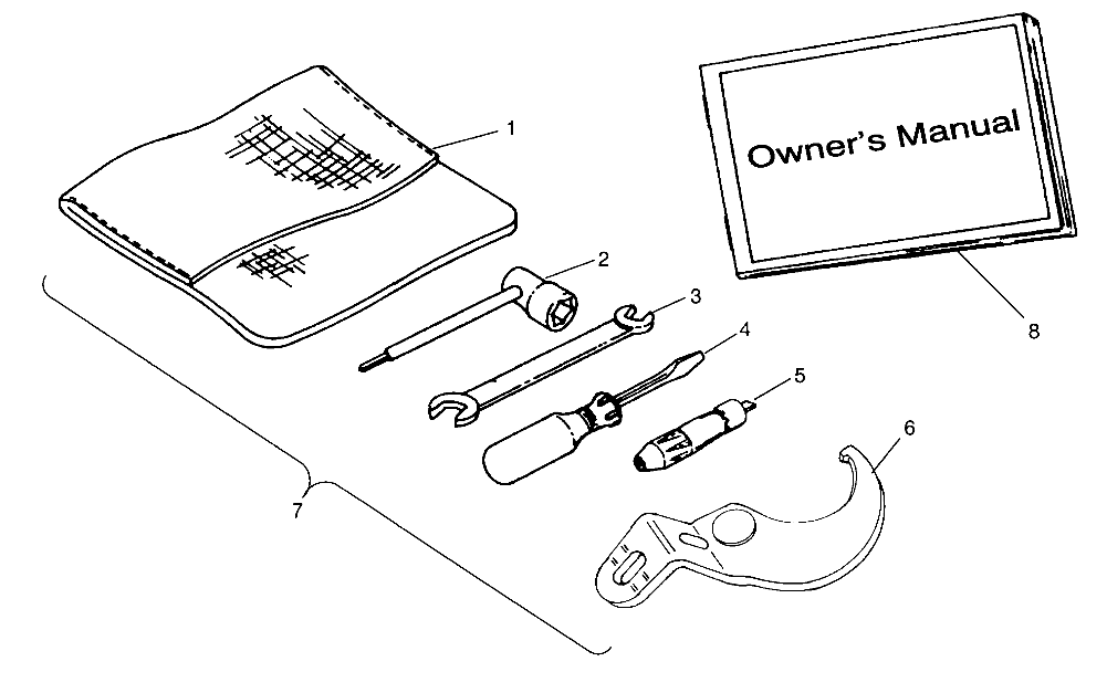 REFERENCES TROUSSE A OUTILS POUR XPLORER 400L 1996