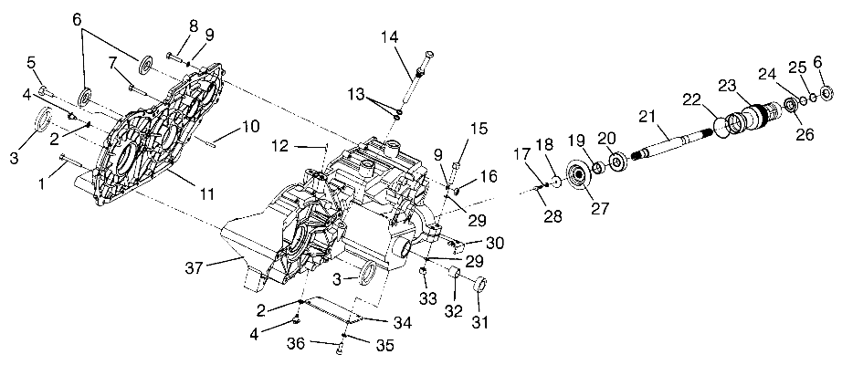 TRANSMISSION BOITE DE VITESSE POUR SPORTSMAN 500 1996