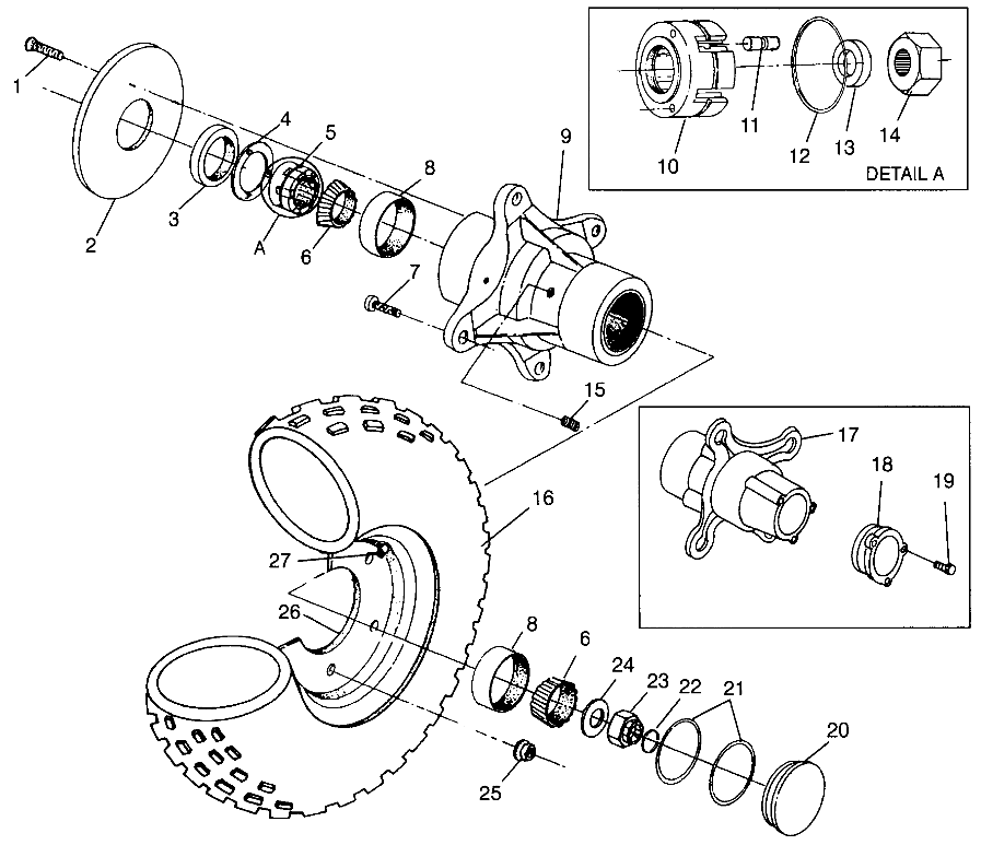 ROUES ROUE AVANT POUR SPORTSMAN 500 1996