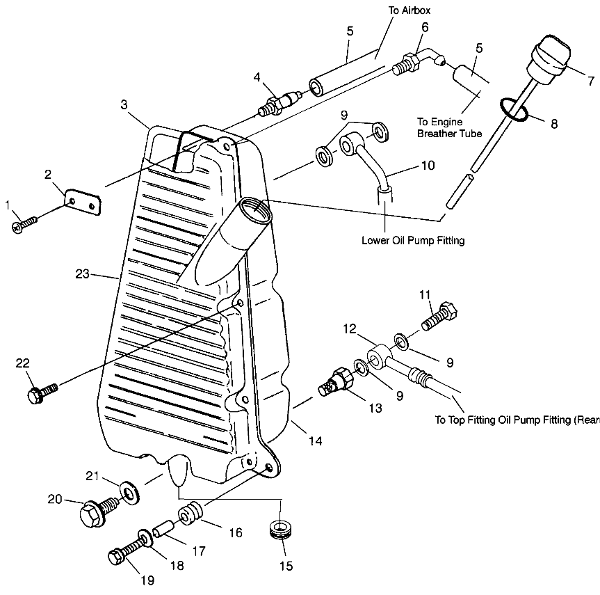 CARROSSERIE RESERVOIR DHUILE POUR SPORTSMAN 500 1996