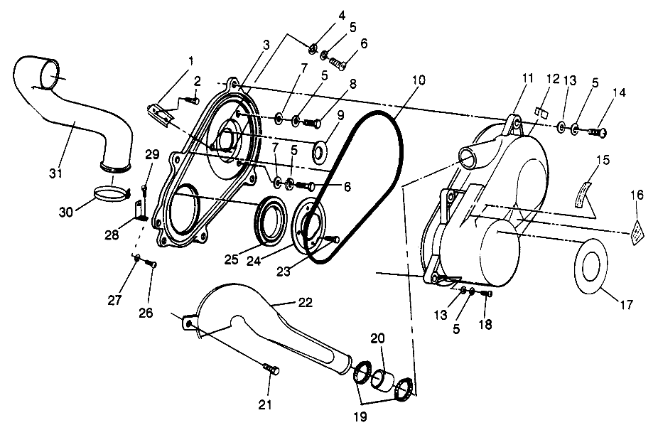 TRANSMISSION CARTER DEMBRAYAGE POUR SWEDISH SPORTSMAN 500 1996