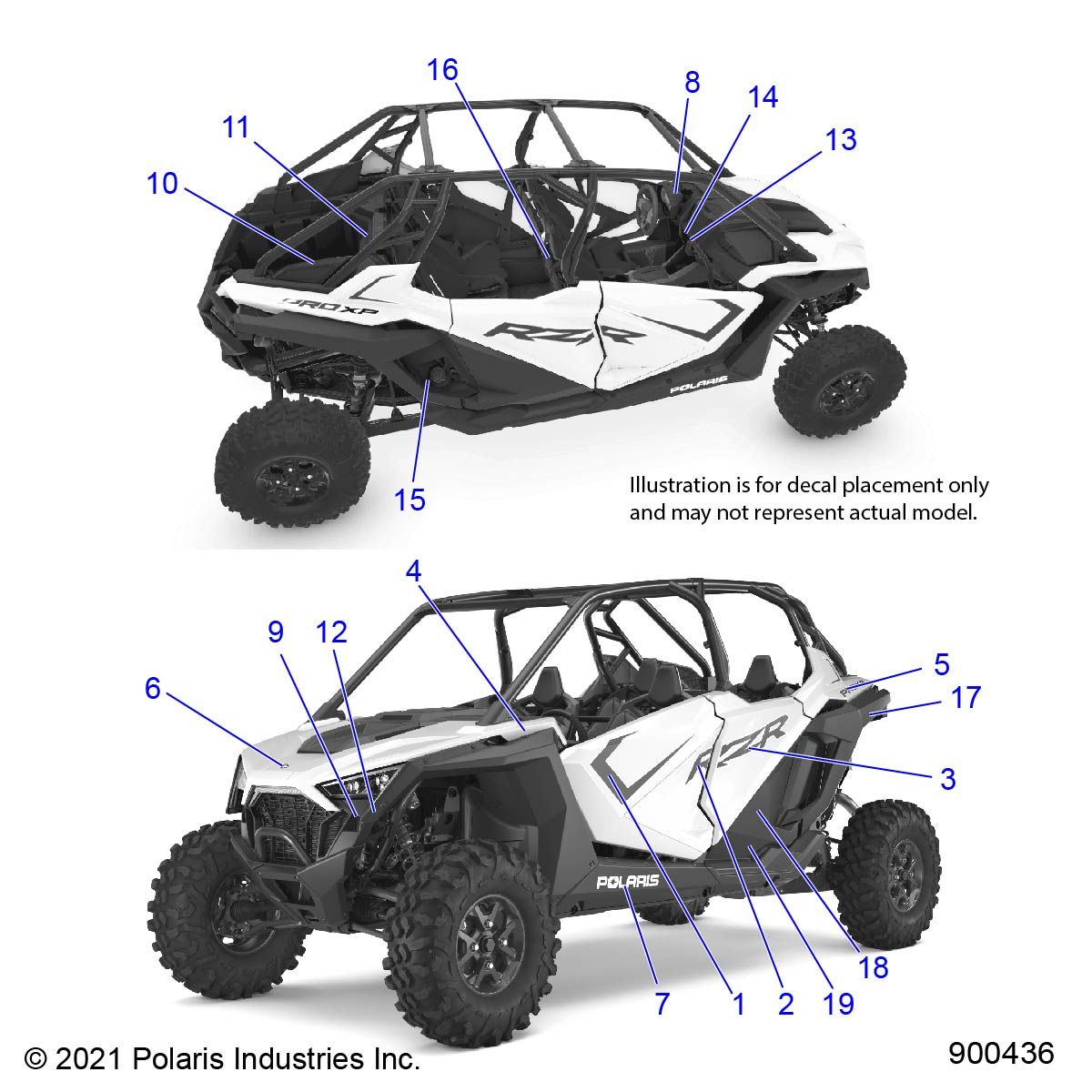 CARROSSERIE AUTOCOLLANTS POUR RZR64TMP 4 2022