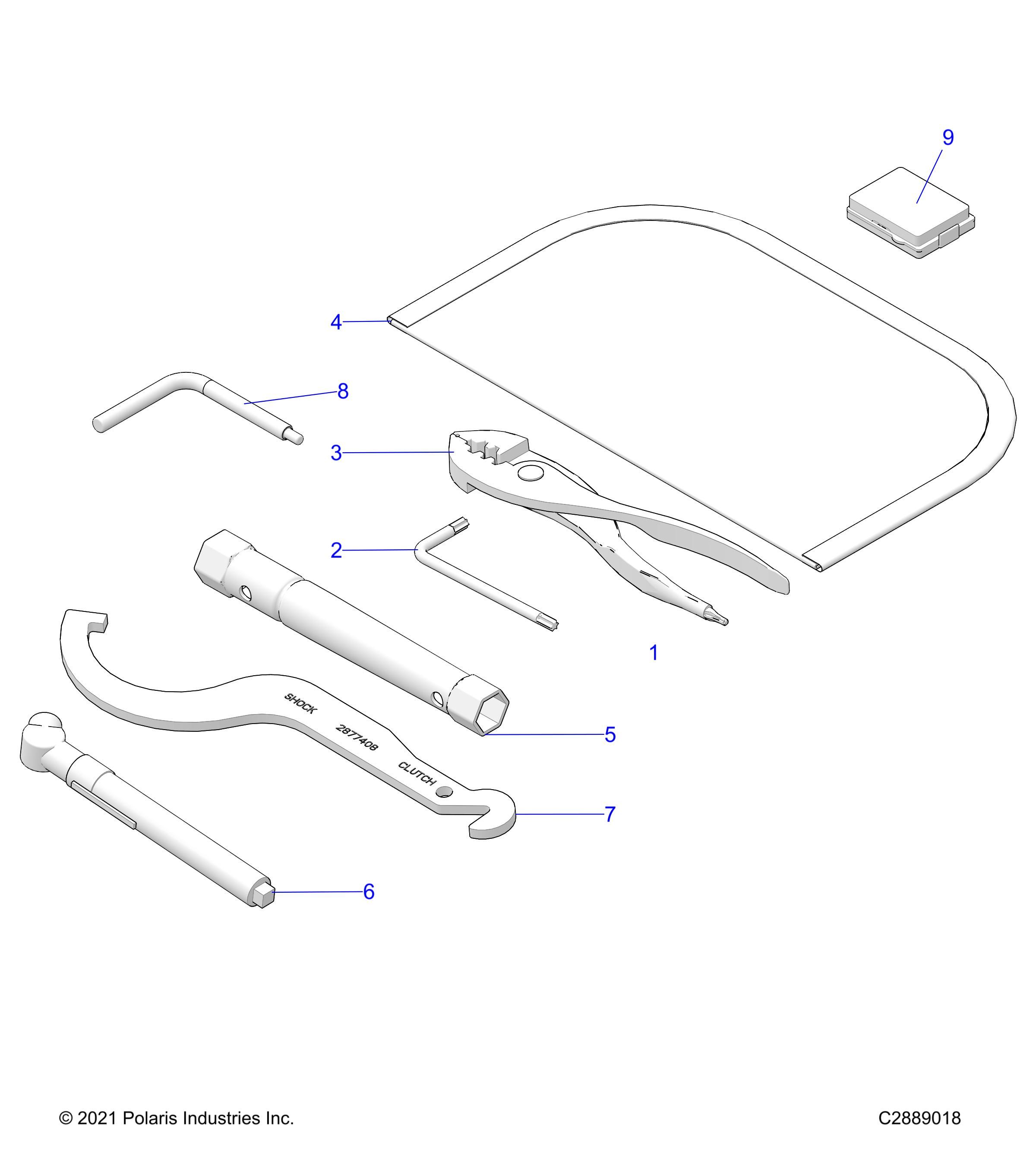 REFERENCES TROUSSE A OUTILS POUR SPORTSMAN 570 EPS 2022