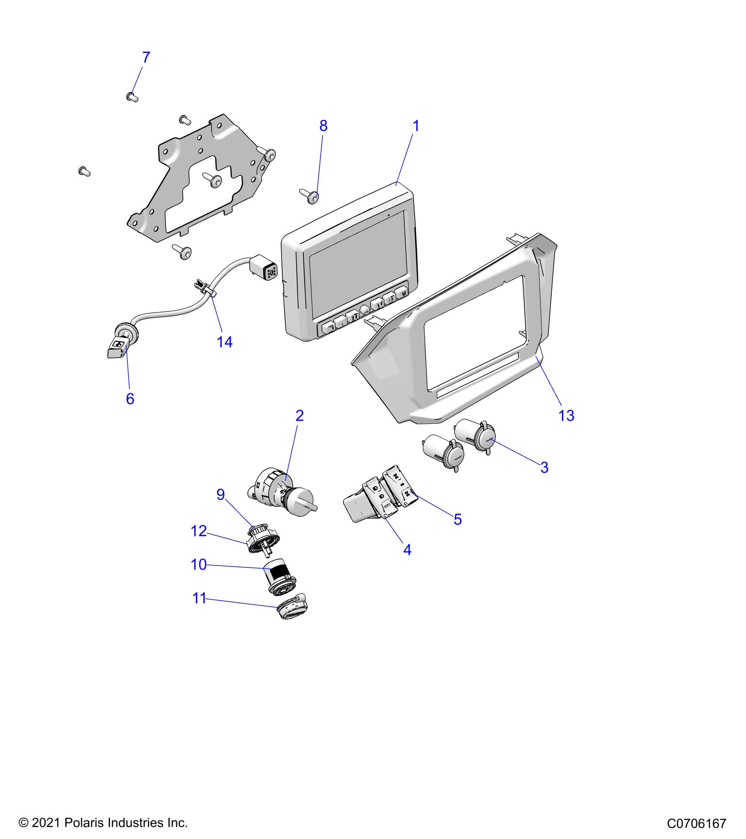 ELECTRIQUE INSTRUMENTS DU TABLEAU DE BORDS ET CONTROLEURS POUR RZR XP 1000 ULTIMATE RC R01 2024